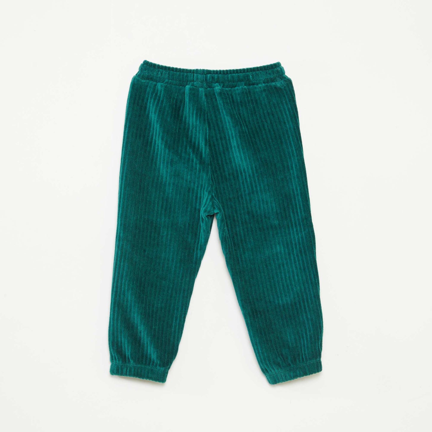 Corduroy trousers with elasticated waist GREEN