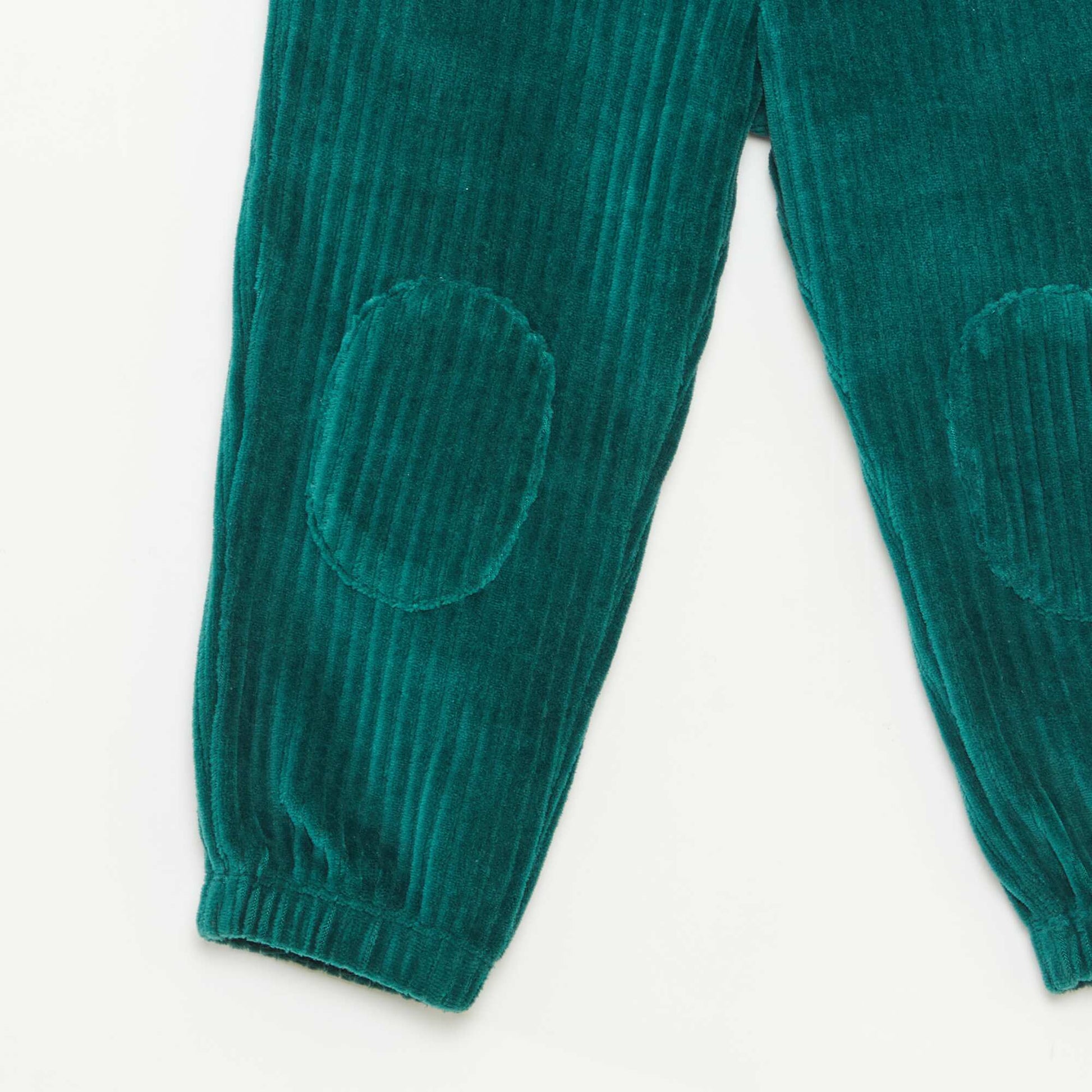 Corduroy trousers with elasticated waist GREEN