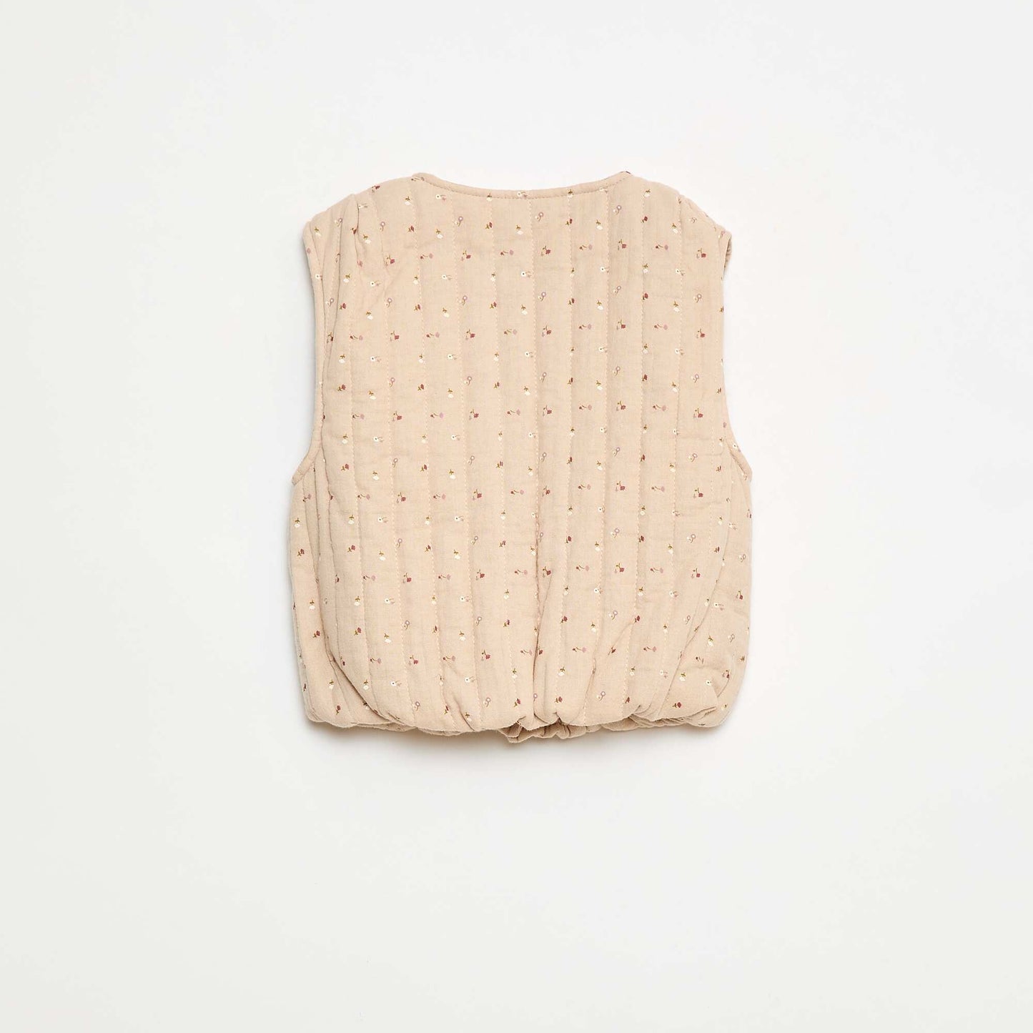 Ribbed Outfit with Sleeveless Jacket - 3 Piece Set BEIGE