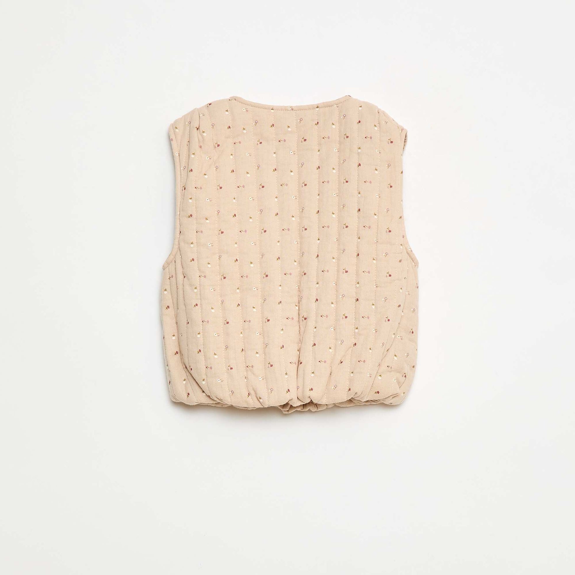 Ribbed Outfit with Sleeveless Jacket - 3 Piece Set BEIGE