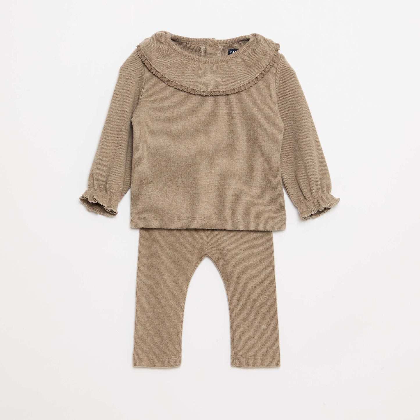 Snuggly Outfit: Plush T-shirt + Leggings - 2 Piece Set BEIGE