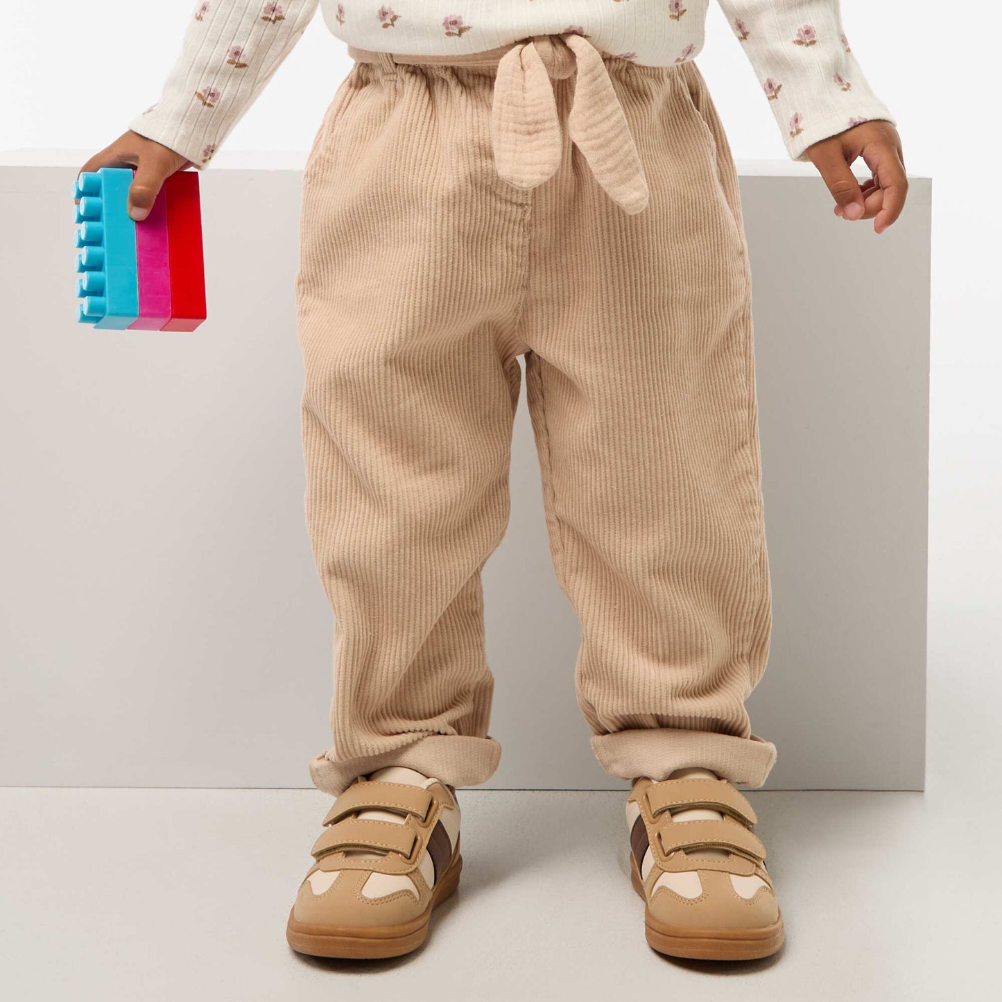 Corduroy Paperbag Trousers BEIGE