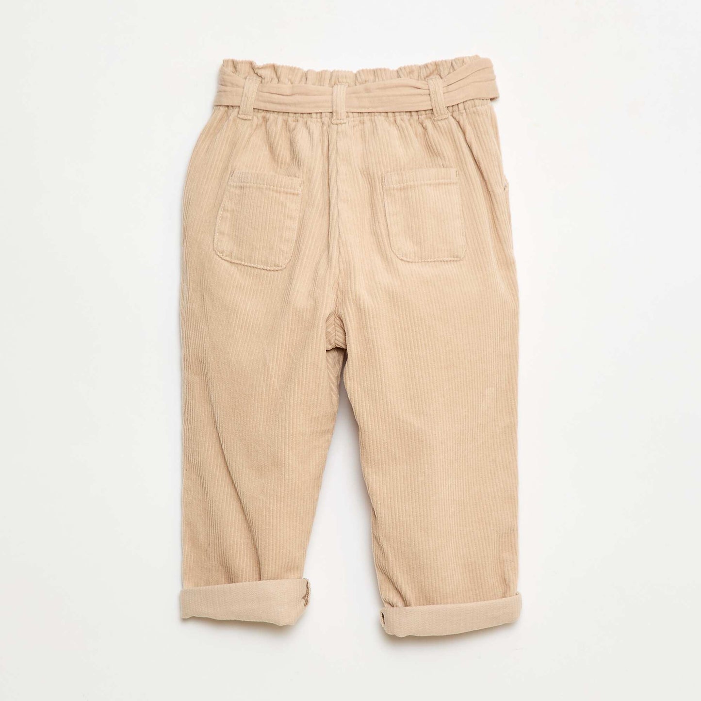 Corduroy Paperbag Trousers BEIGE