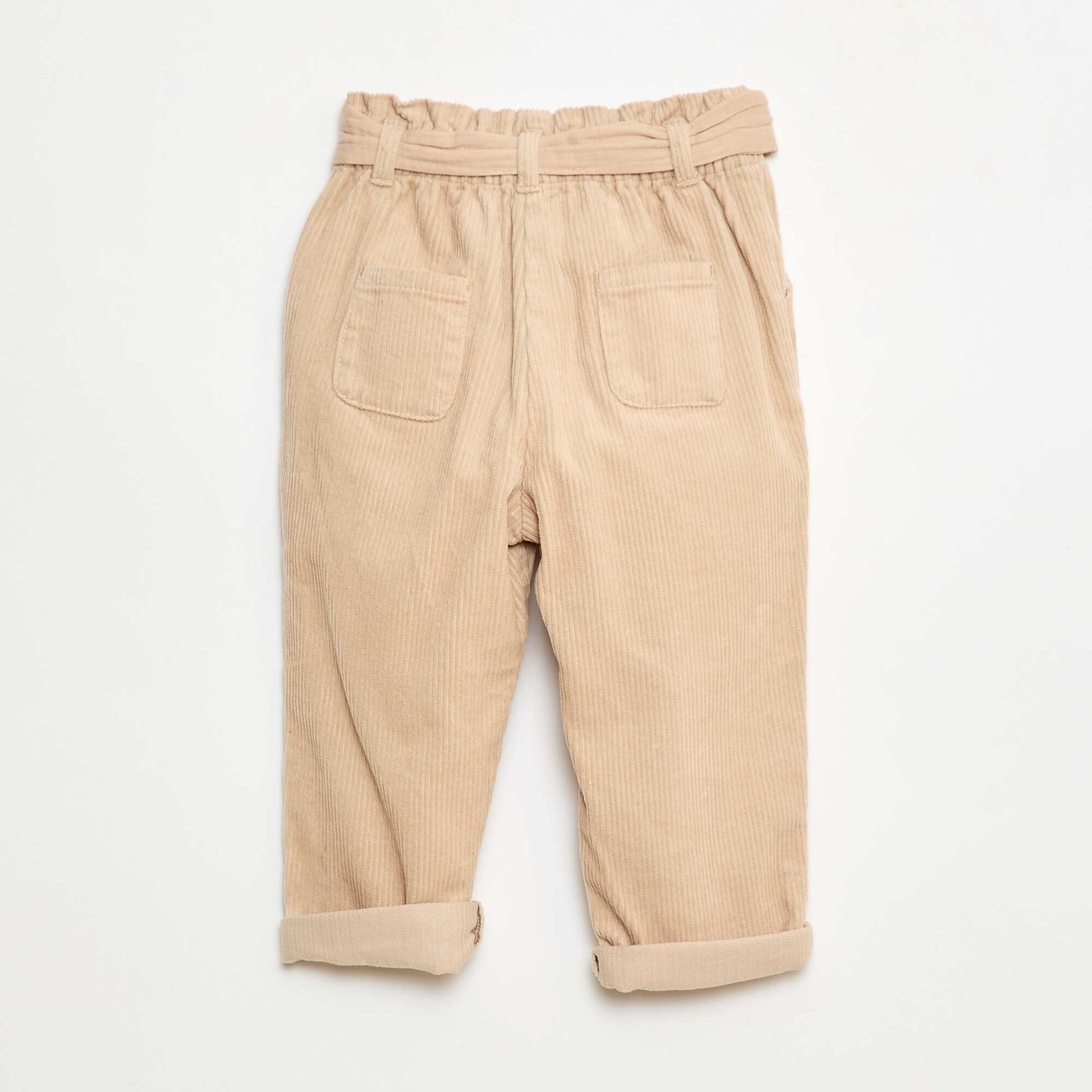 Corduroy Paperbag Trousers BEIGE