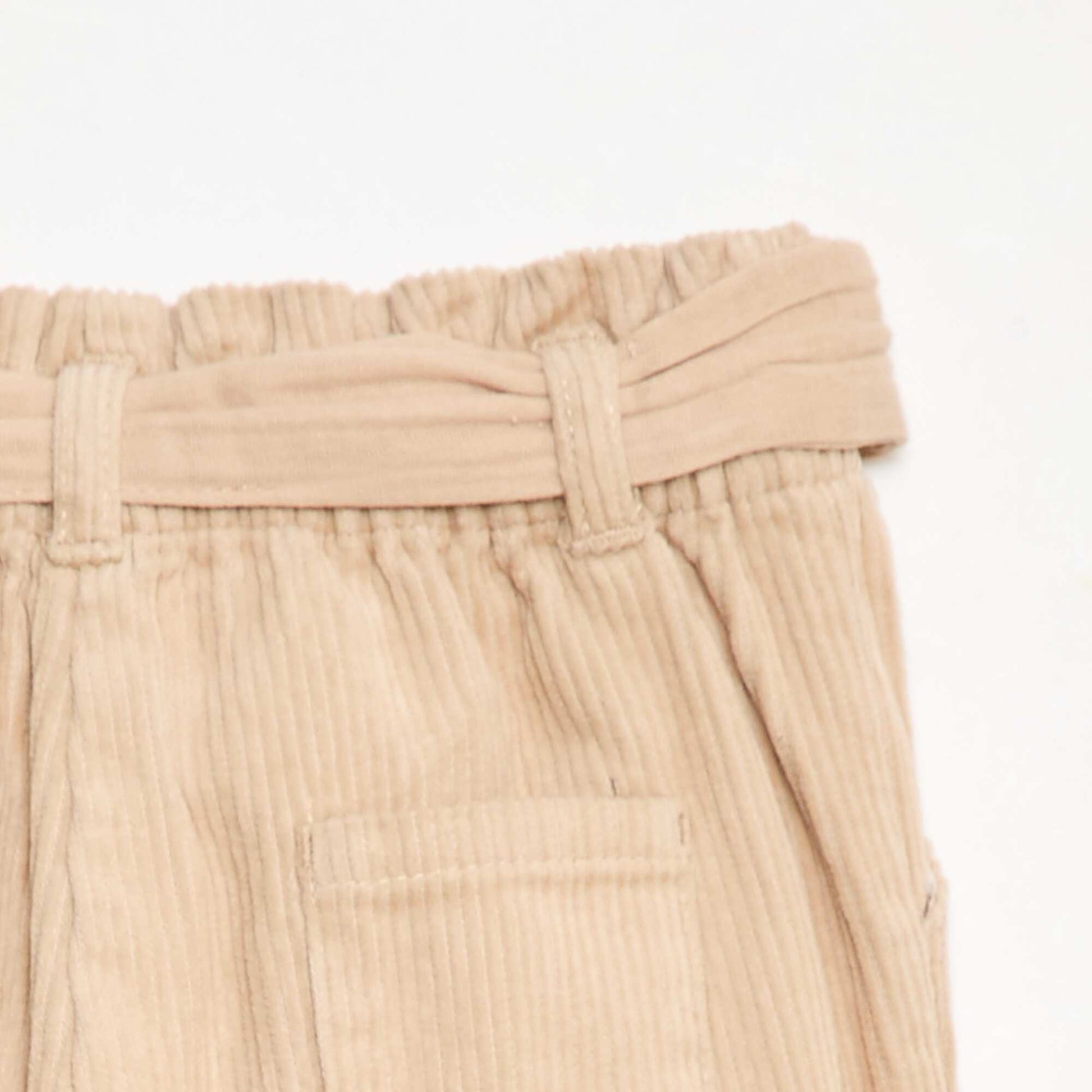 Corduroy Paperbag Trousers BEIGE