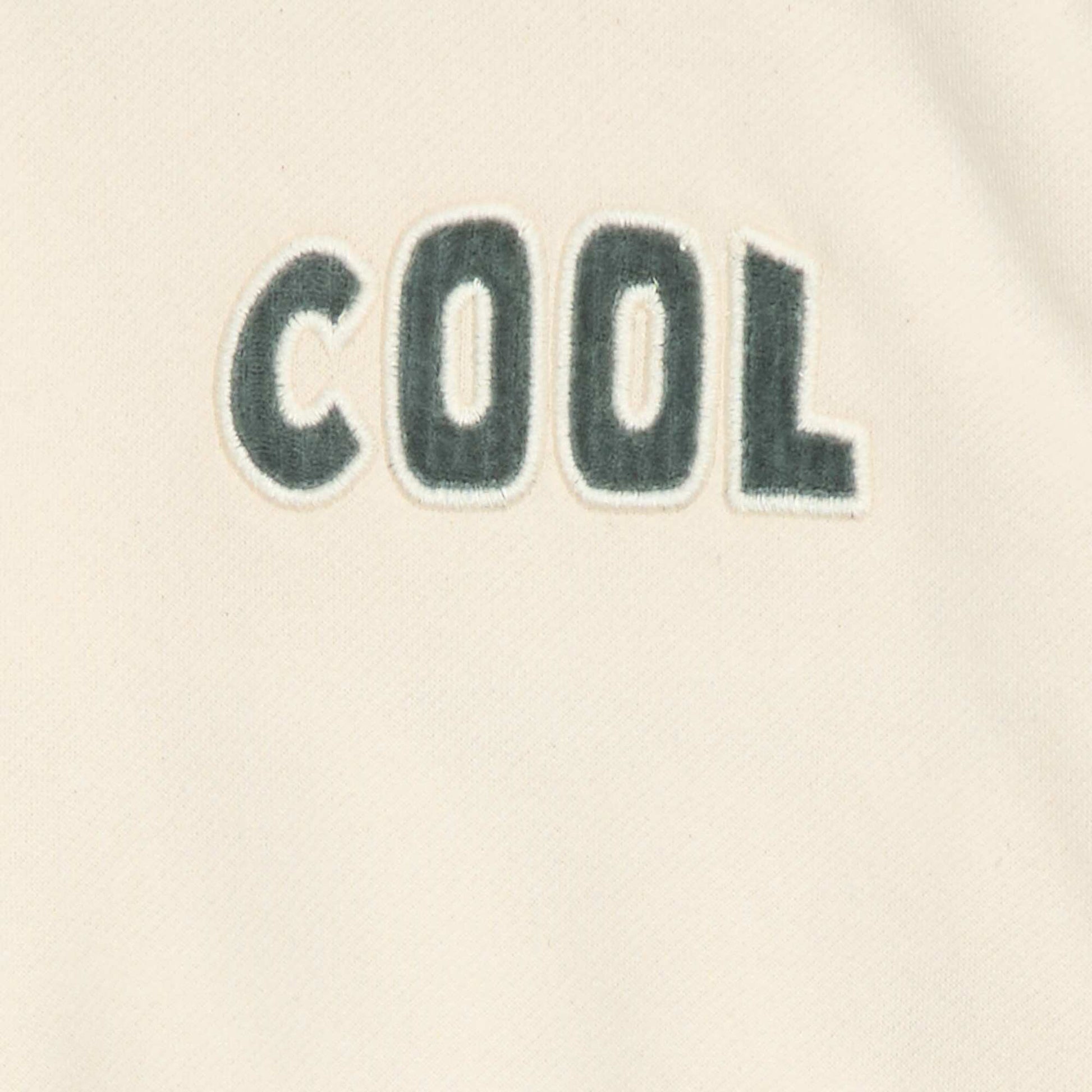 Fleece Sweatshirt with 'Cool' Embroidery BEIGE