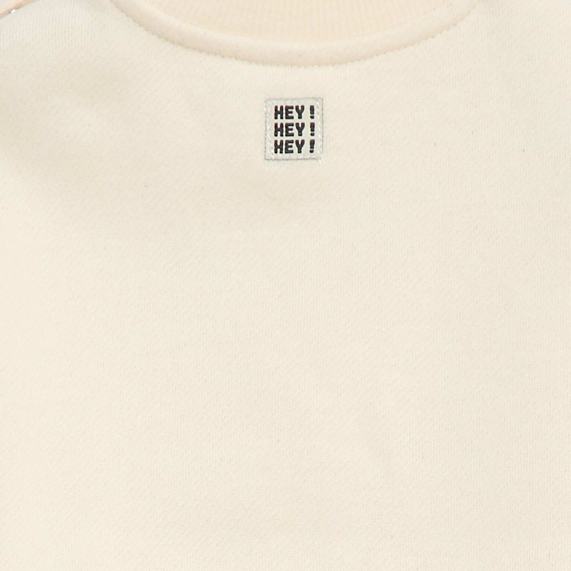 Fleece Sweatshirt with 'Cool' Embroidery BEIGE