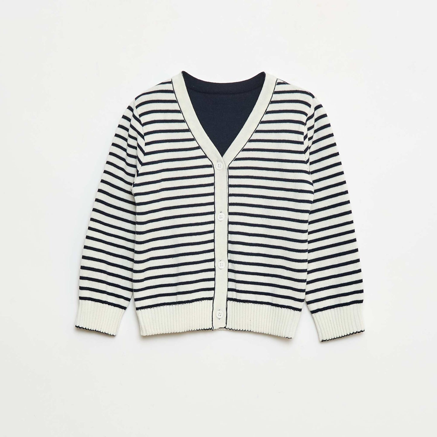 Reversible Striped Knit Cardigan BLUE