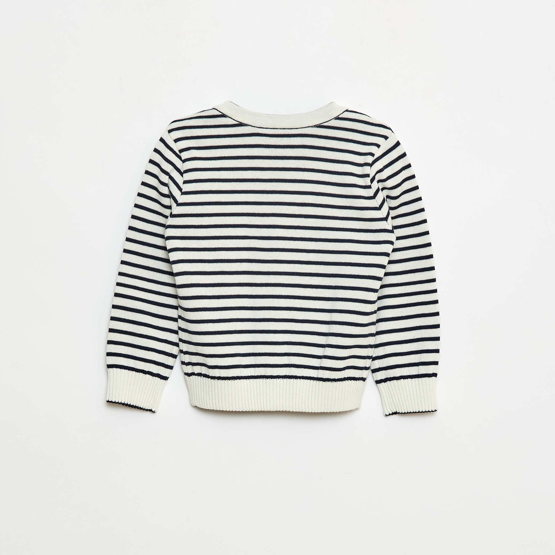 Reversible Striped Knit Cardigan BLUE