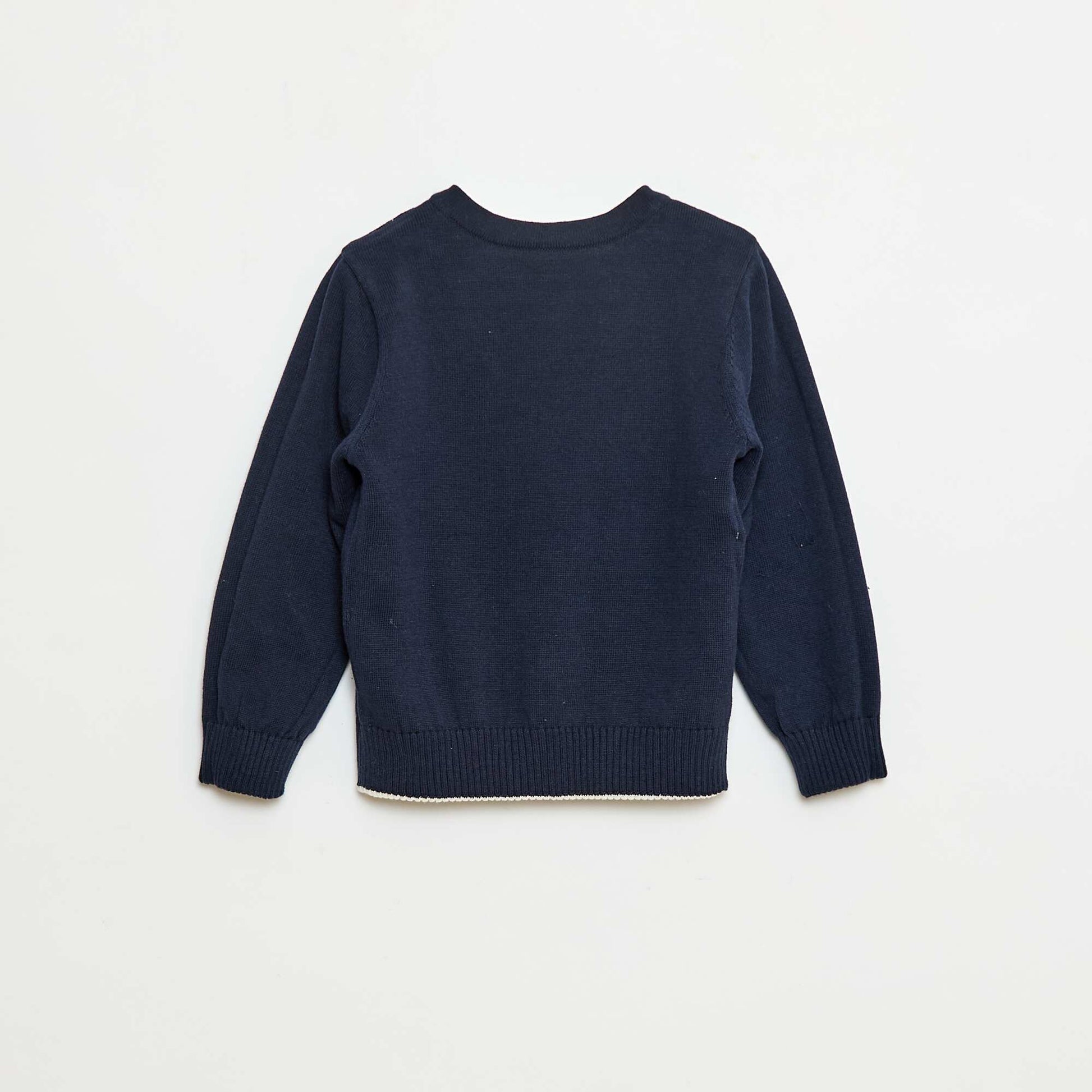Reversible Striped Knit Cardigan BLUE