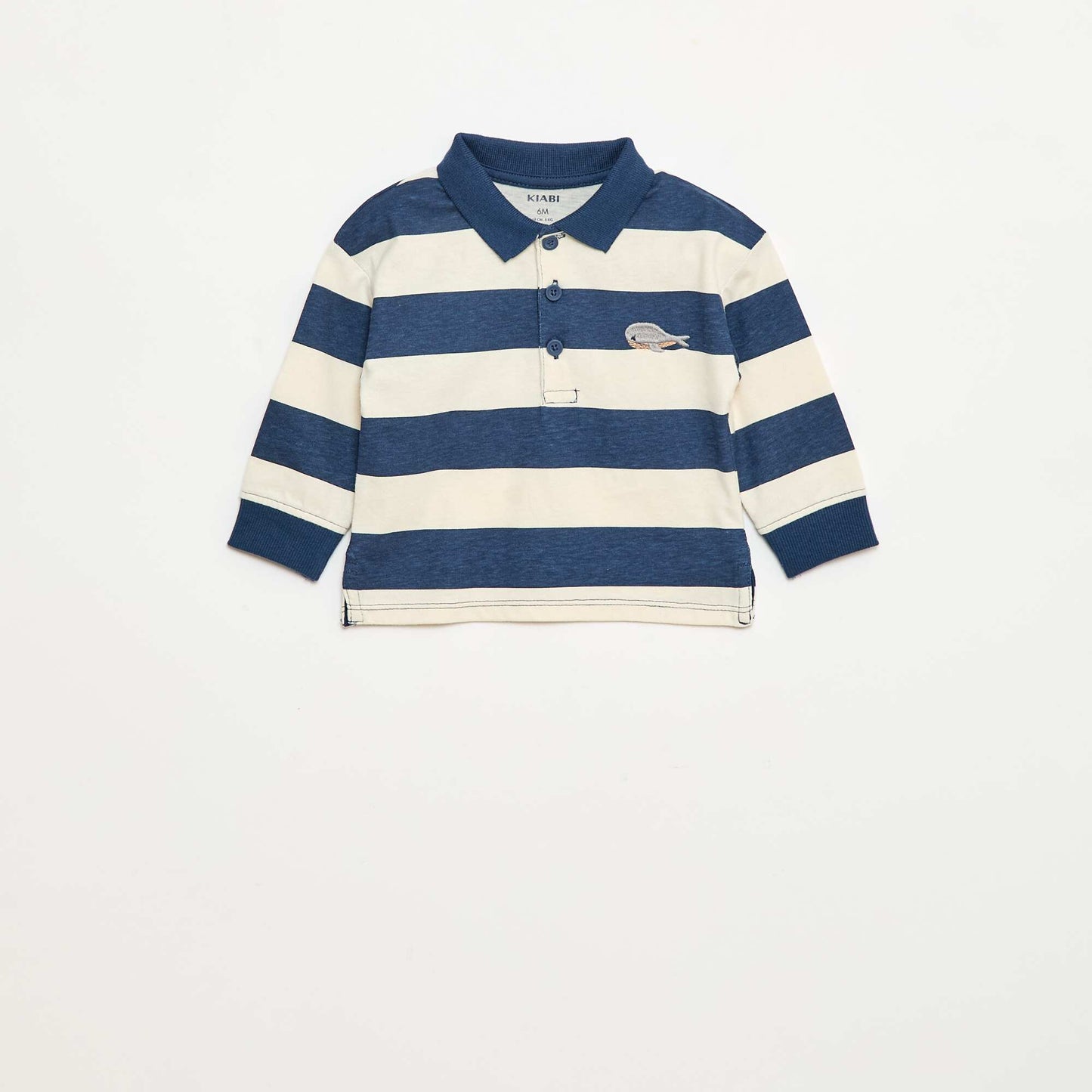 Long-Sleeved Jersey Polo Shirt WHITE