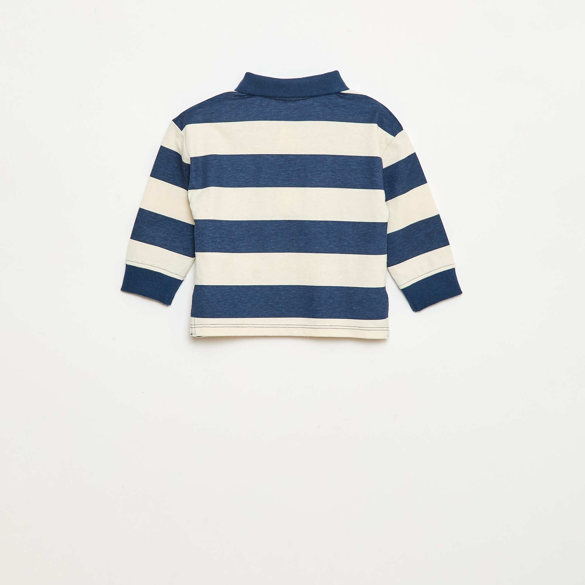 Long-Sleeved Jersey Polo Shirt WHITE