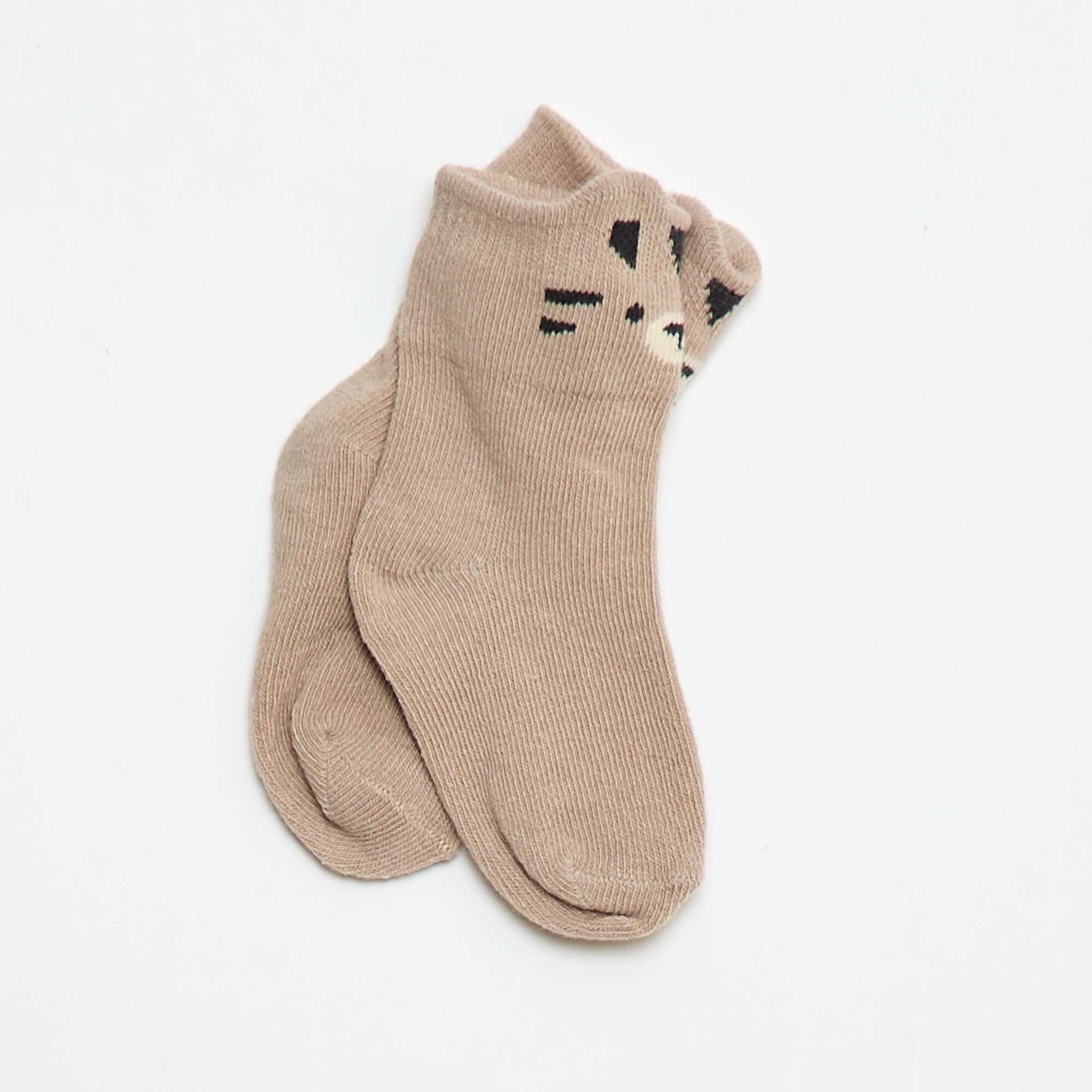 Plain Knit Pants + Socks - 2 Piece Set GREY