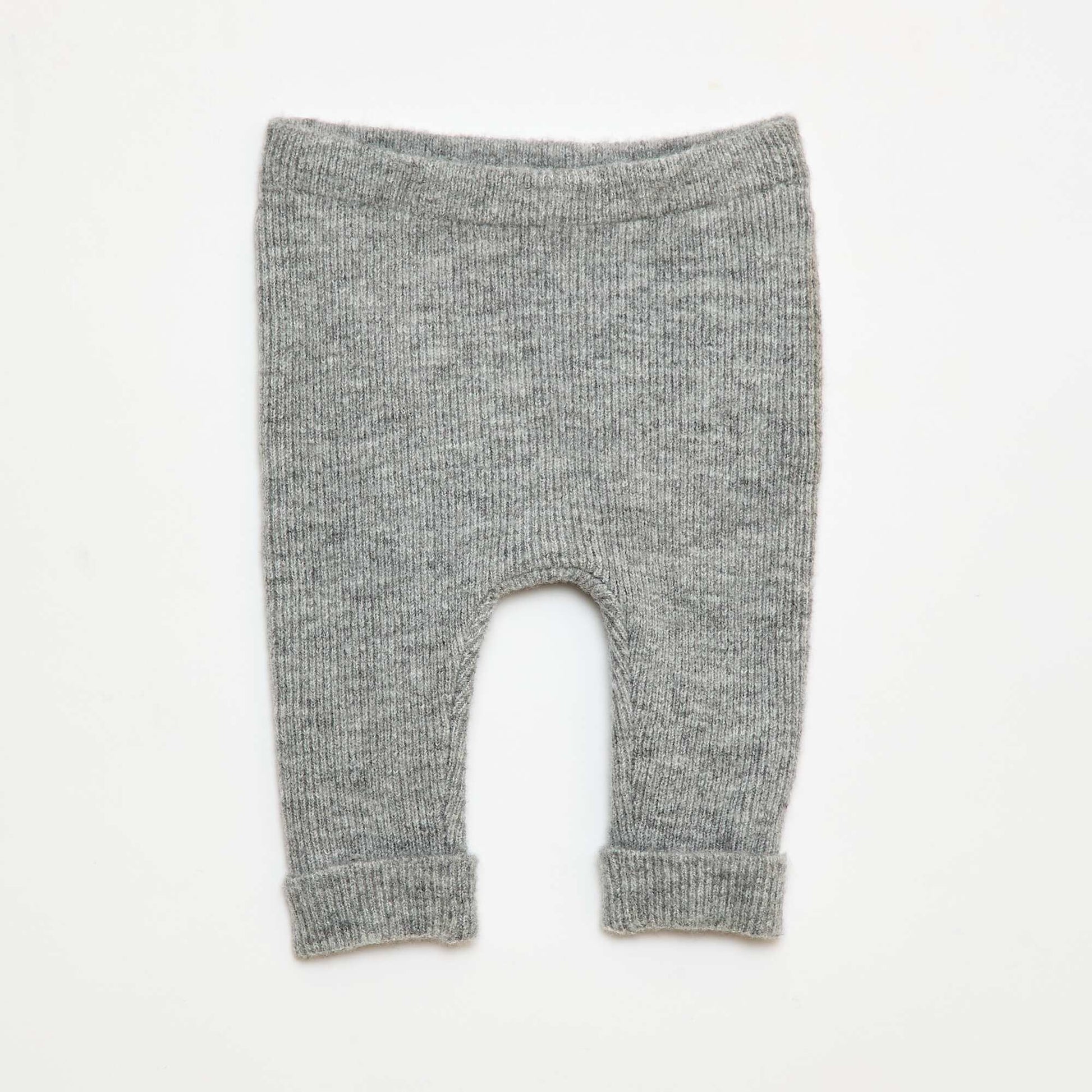 Ribbed Leggings with Buttons GREY