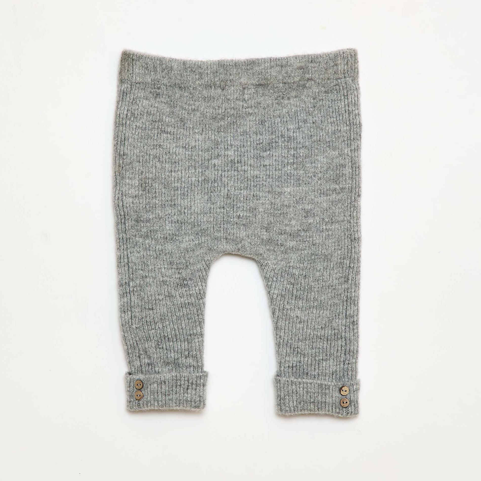 Ribbed Leggings with Buttons GREY