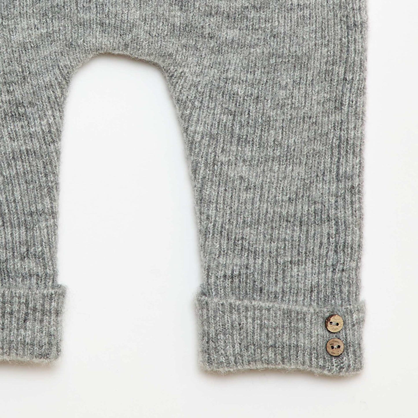 Ribbed Leggings with Buttons GREY