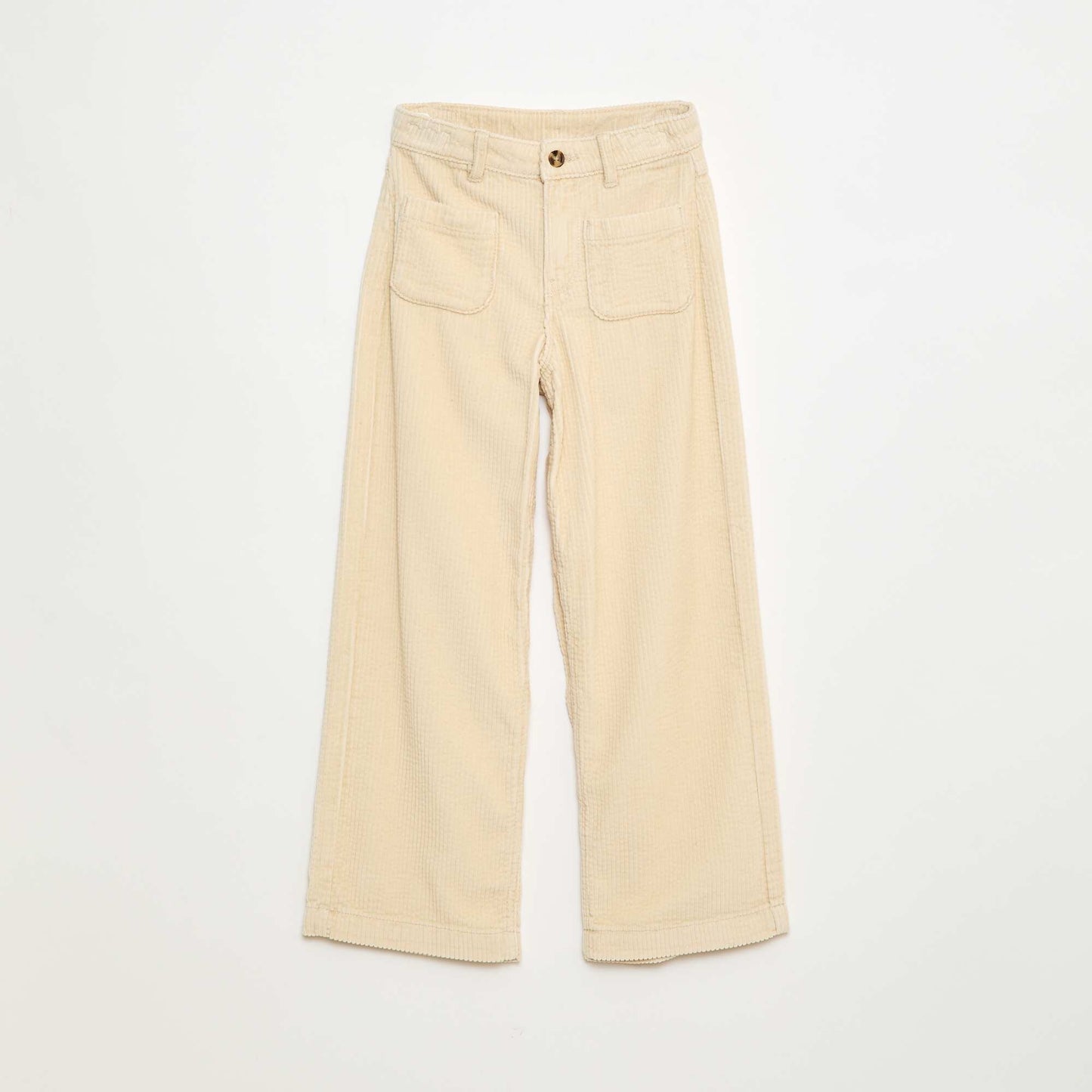 Wide-Leg Corduroy Pants WHITE