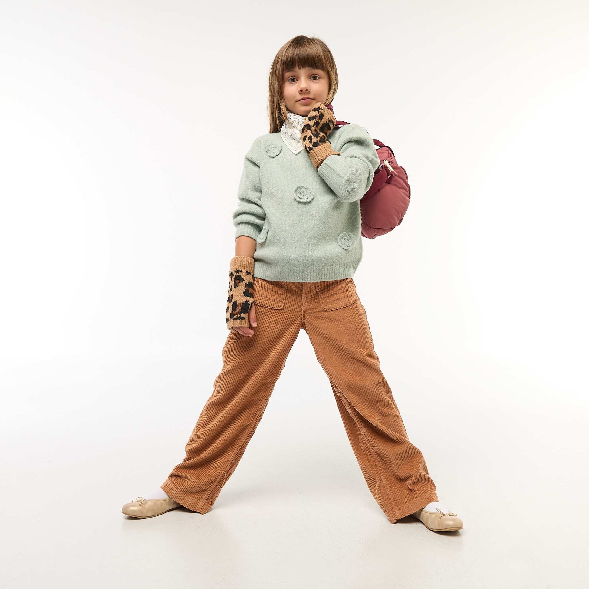 Wide-Leg Velvet Pants BROWN