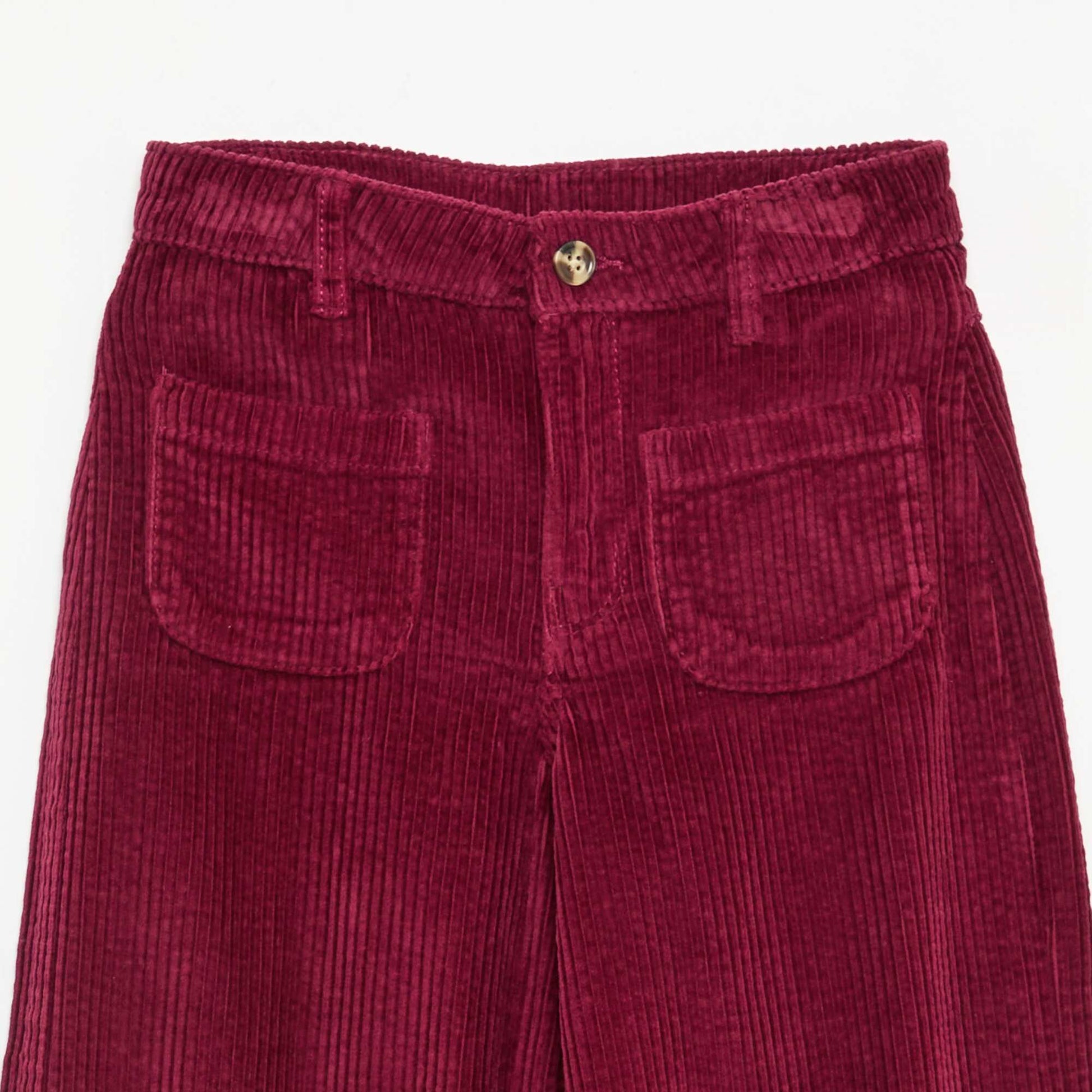Wide-Leg Velvet Pants RED
