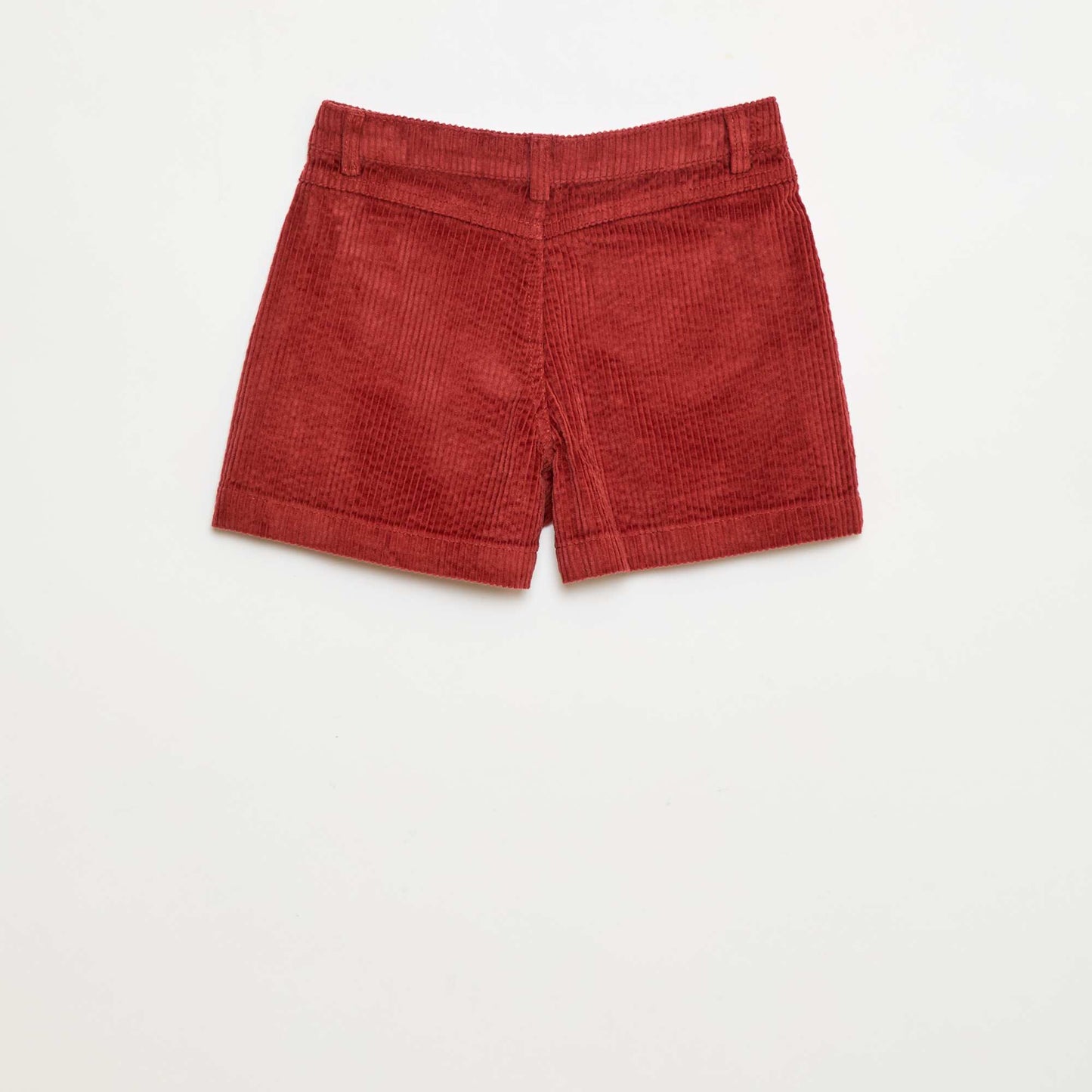 Corduroy Shorts with 2 Patch Pockets RED
