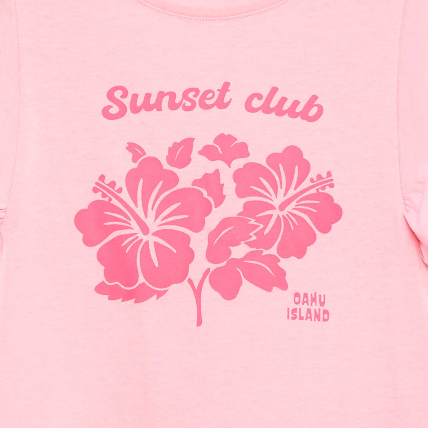 Jersey T-shirt with a print on the front and back and ruffled sleeves PINK