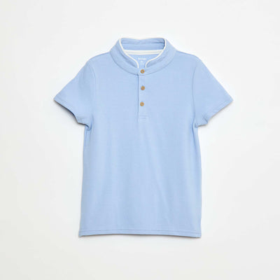 Piqué Knit T-Shirt BLUE