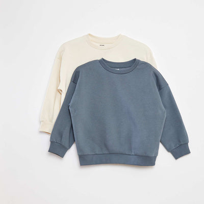 2-Pack of Solid Color Fleece Sweatshirts BLUE