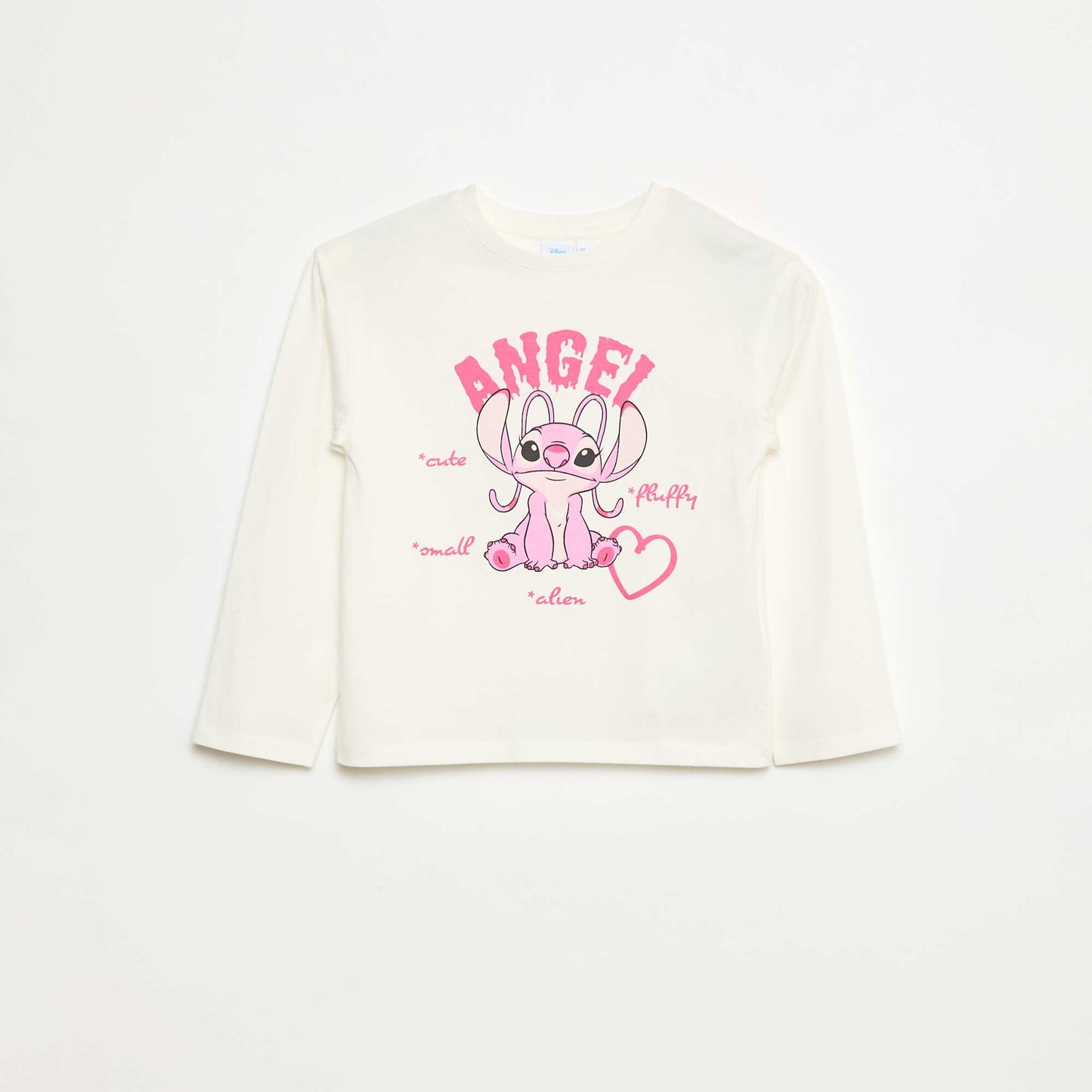 Long-sleeved 'Stitch' 'Angel' 'Disney' T-shirt WHITE