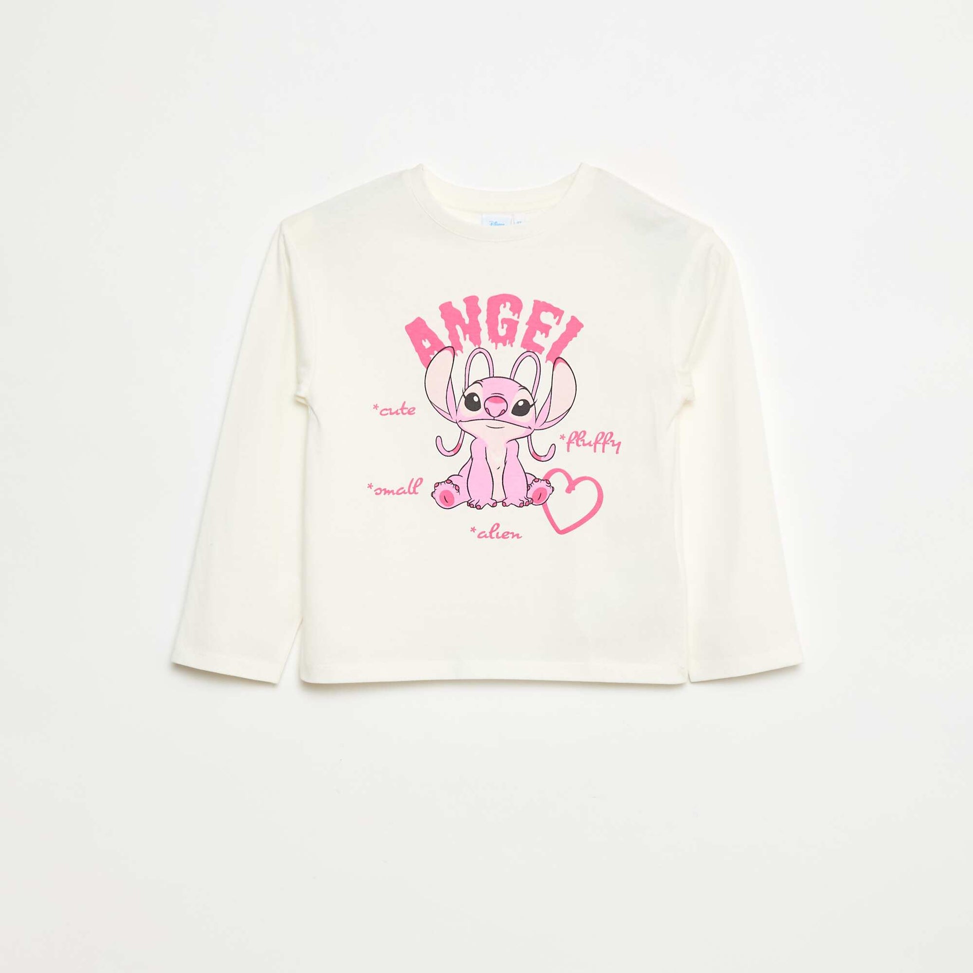 Long-sleeved 'Stitch' 'Angel' 'Disney' T-shirt WHITE