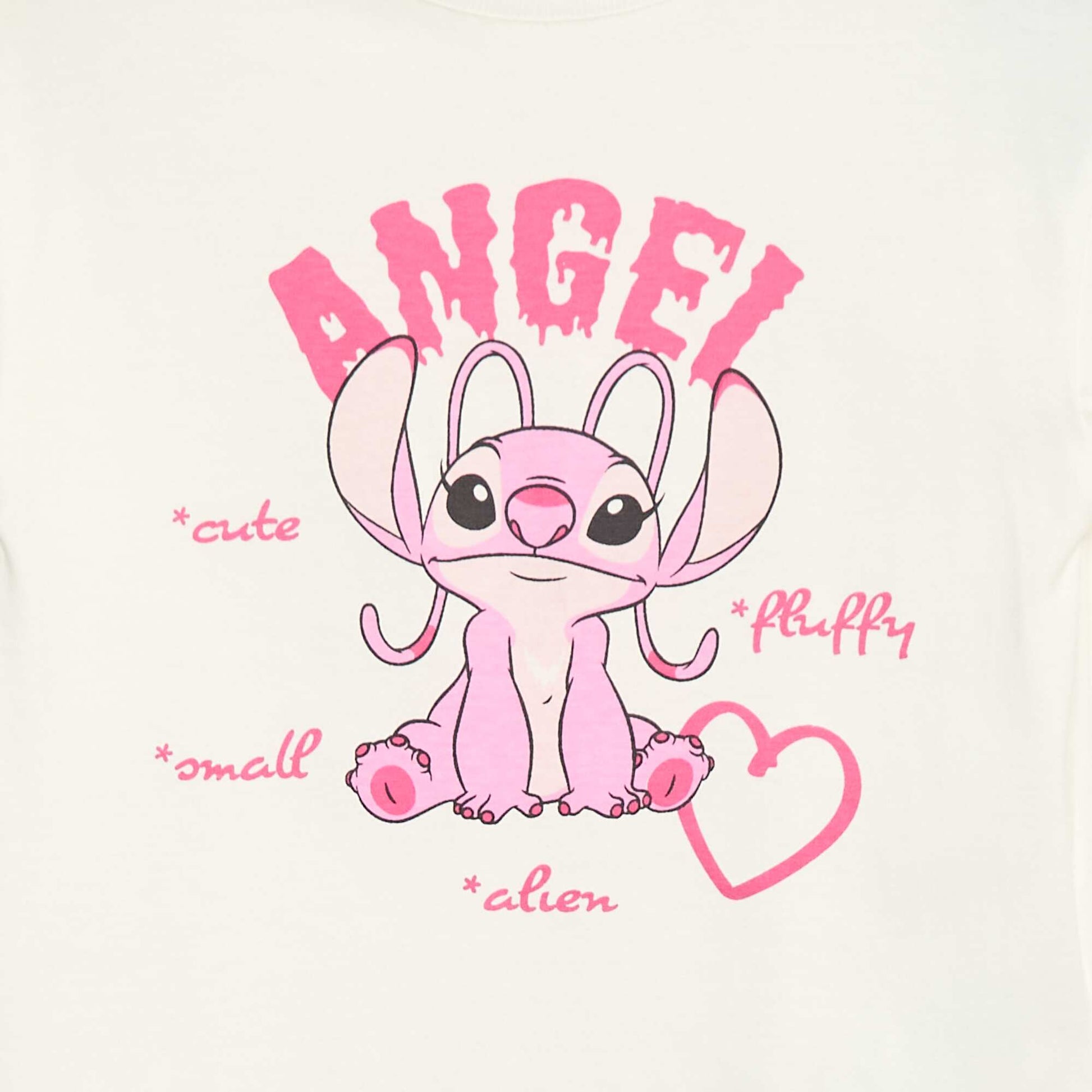 Long-sleeved 'Stitch' 'Angel' 'Disney' T-shirt WHITE