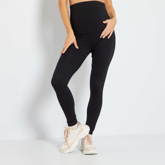 Stretch knit eco-design maternity leggings black