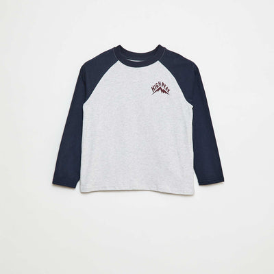 Raglan-sleeved T-shirt BLUE