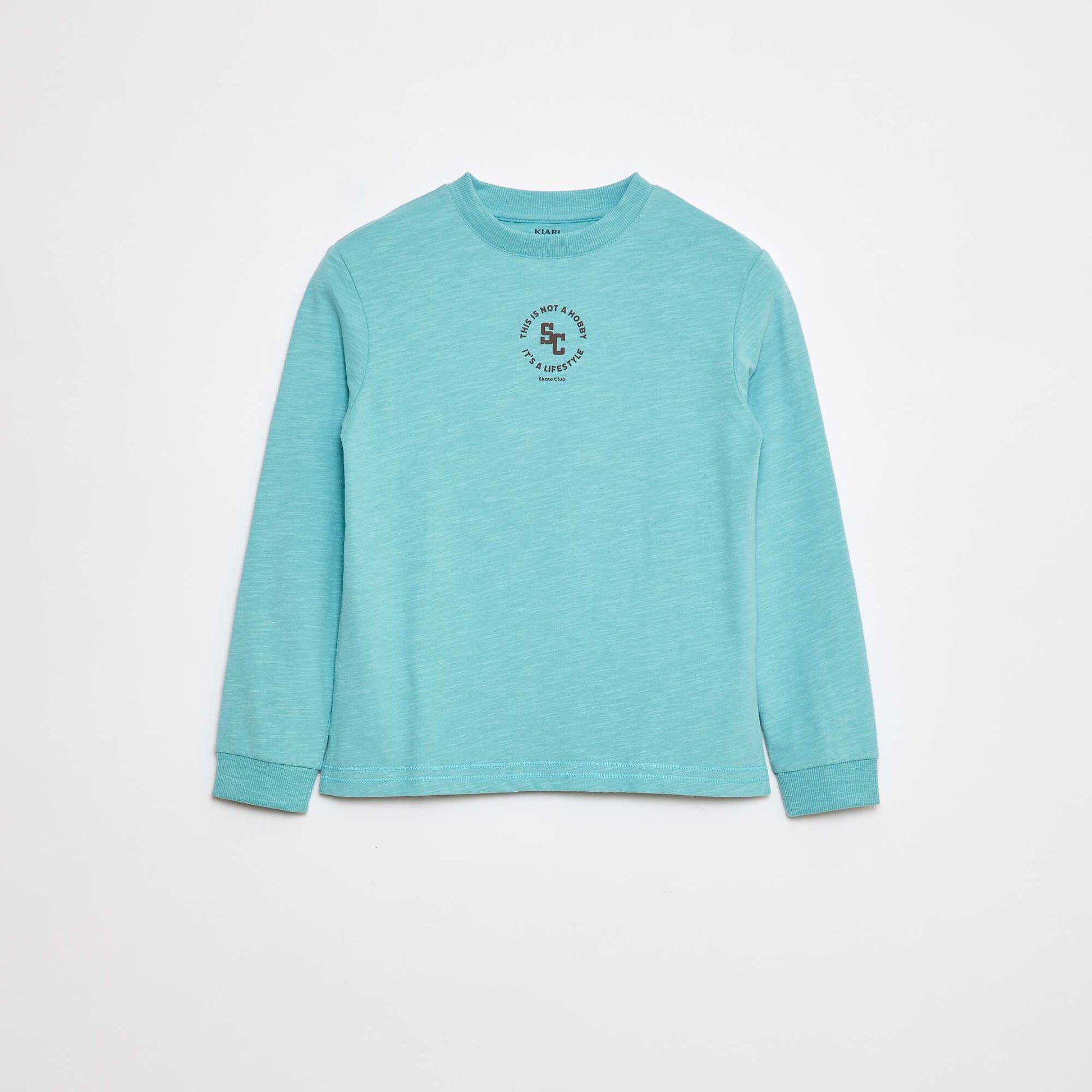 Loose Skate Print T-Shirt BLUE