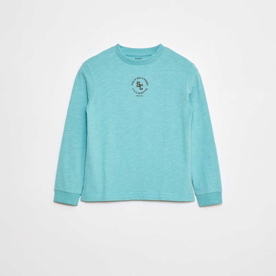 Loose Skate Print T-Shirt BLUE