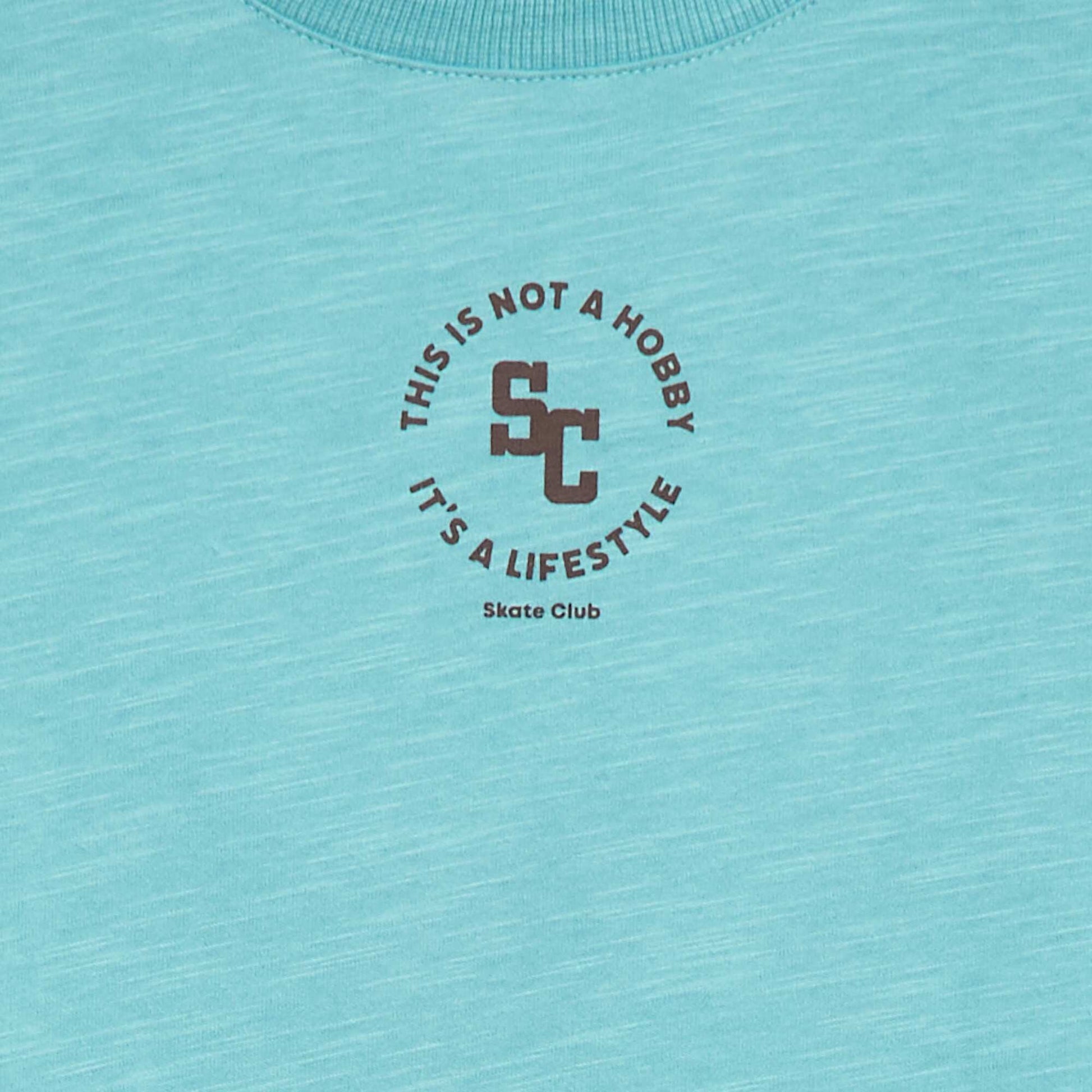 Loose Skate Print T-Shirt BLUE