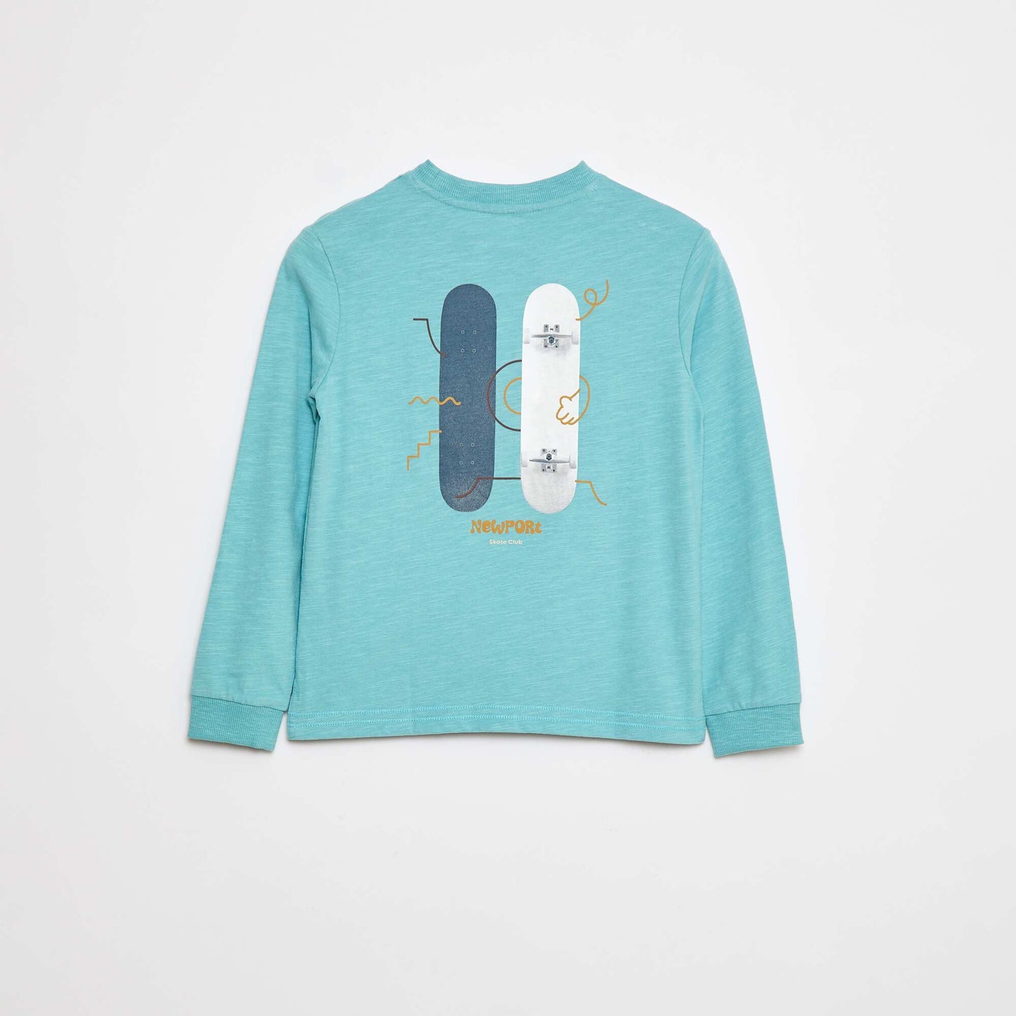 Loose Skate Print T-Shirt BLUE