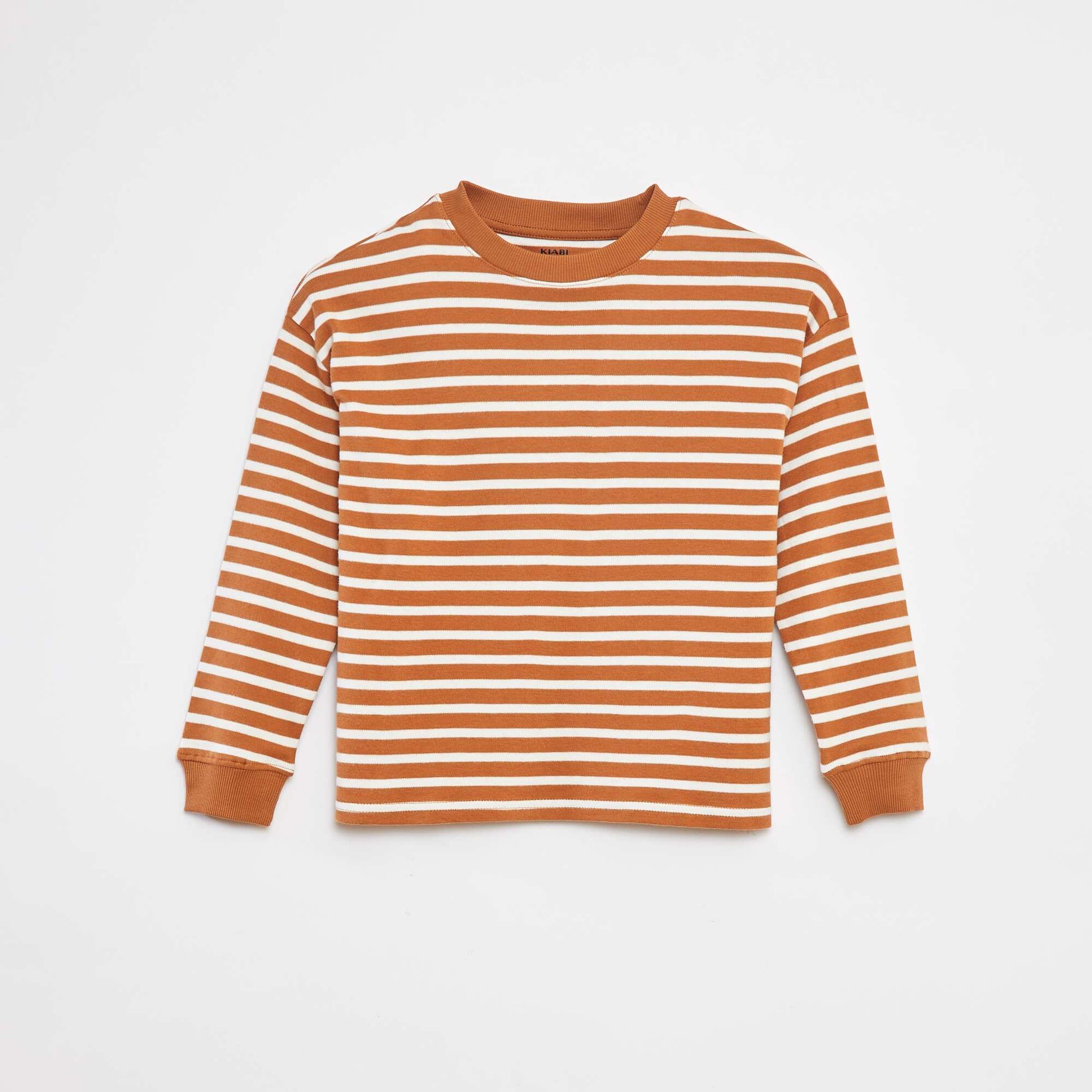 Striped Long-Sleeve T-Shirt BEIGE