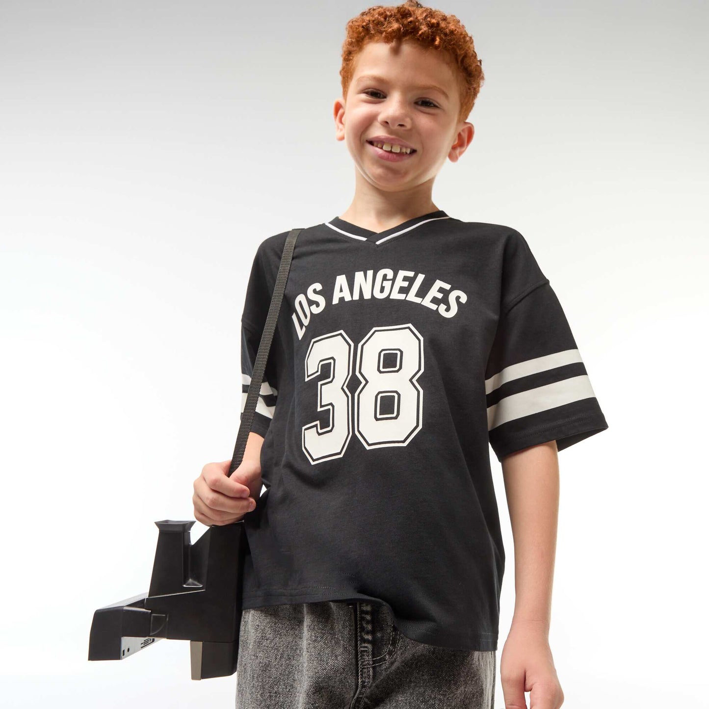 Baseball style T-shirt BLACK