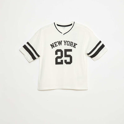 Baseball style T-shirt WHITE