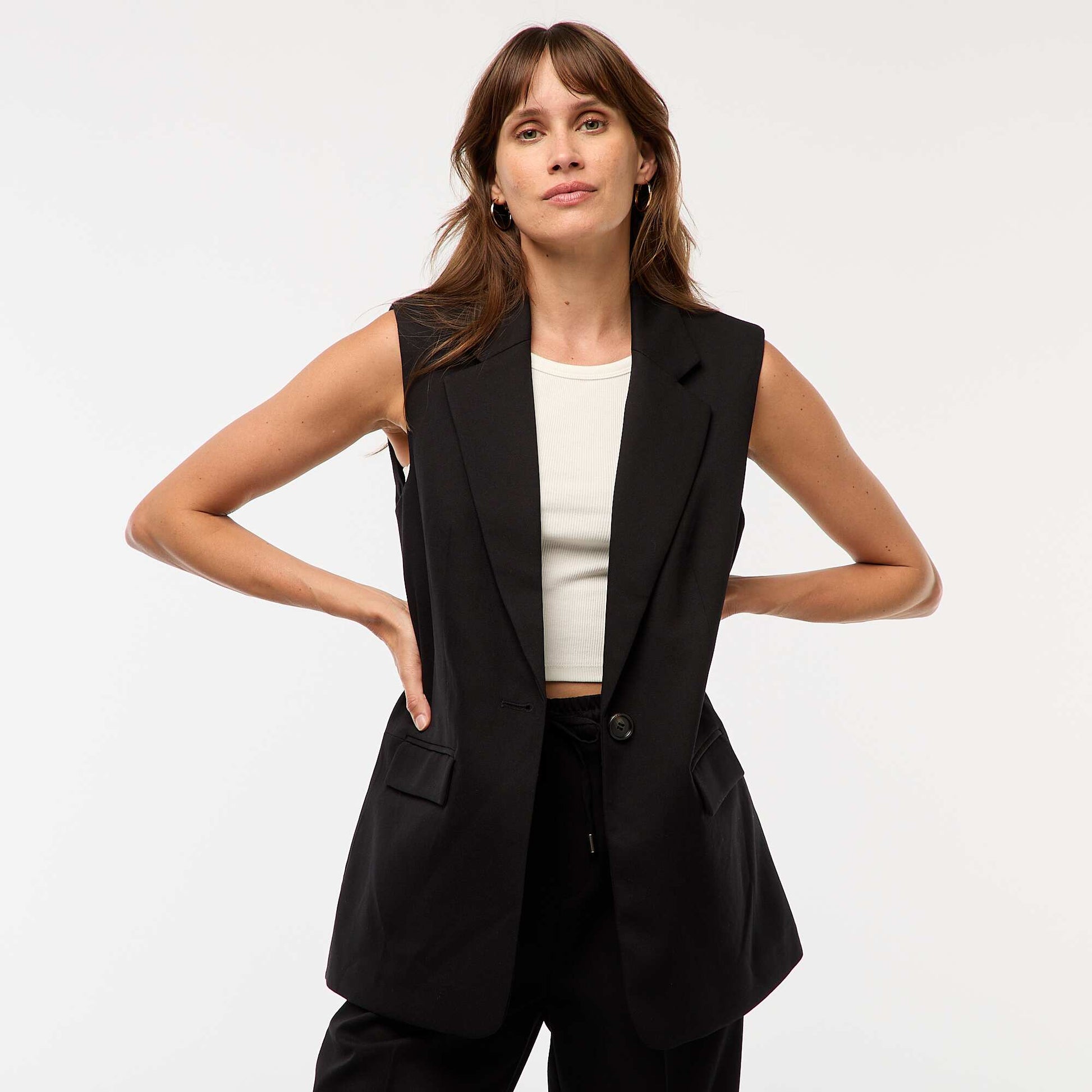 Sleeveless Suit Vest BLACK