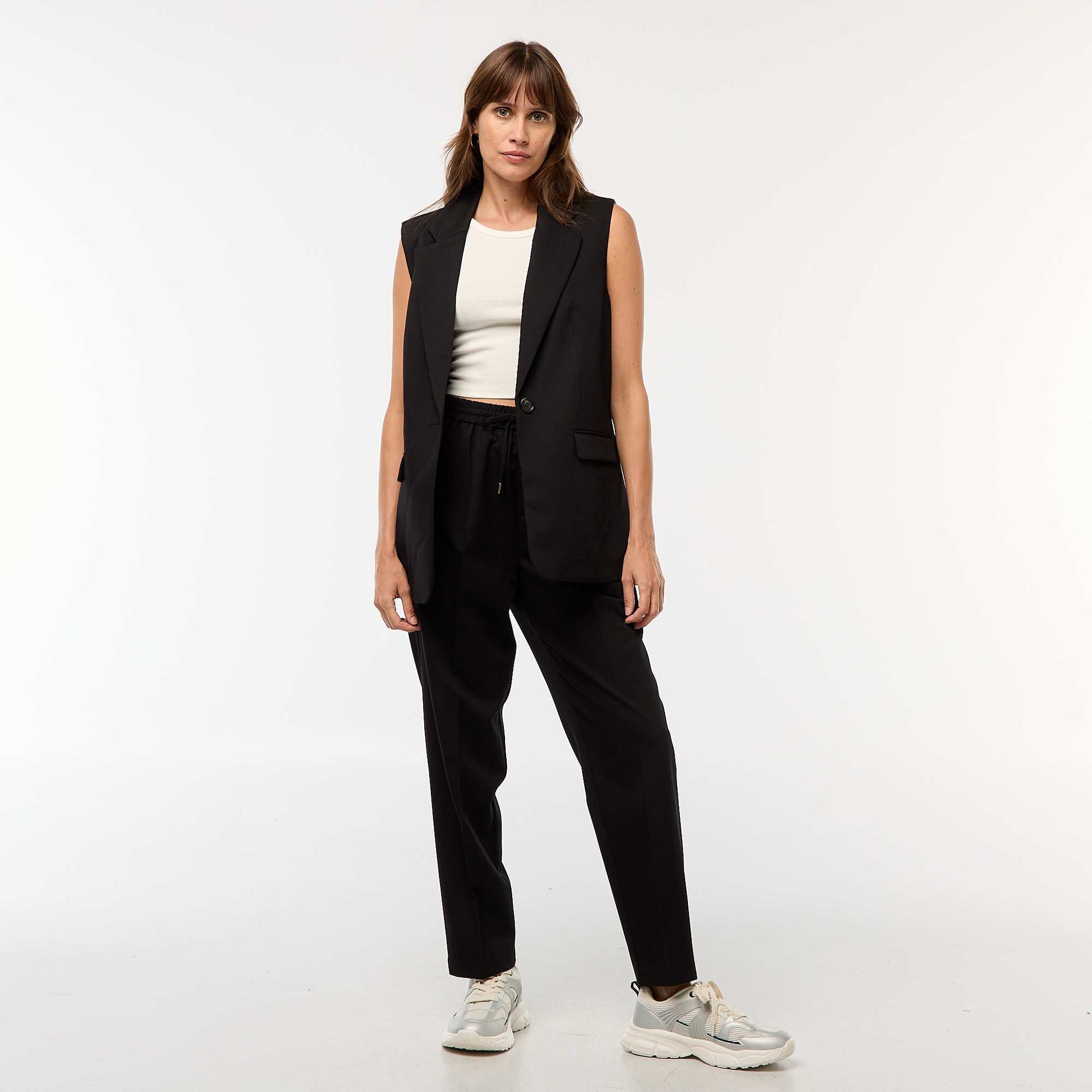 Sleeveless Suit Vest BLACK
