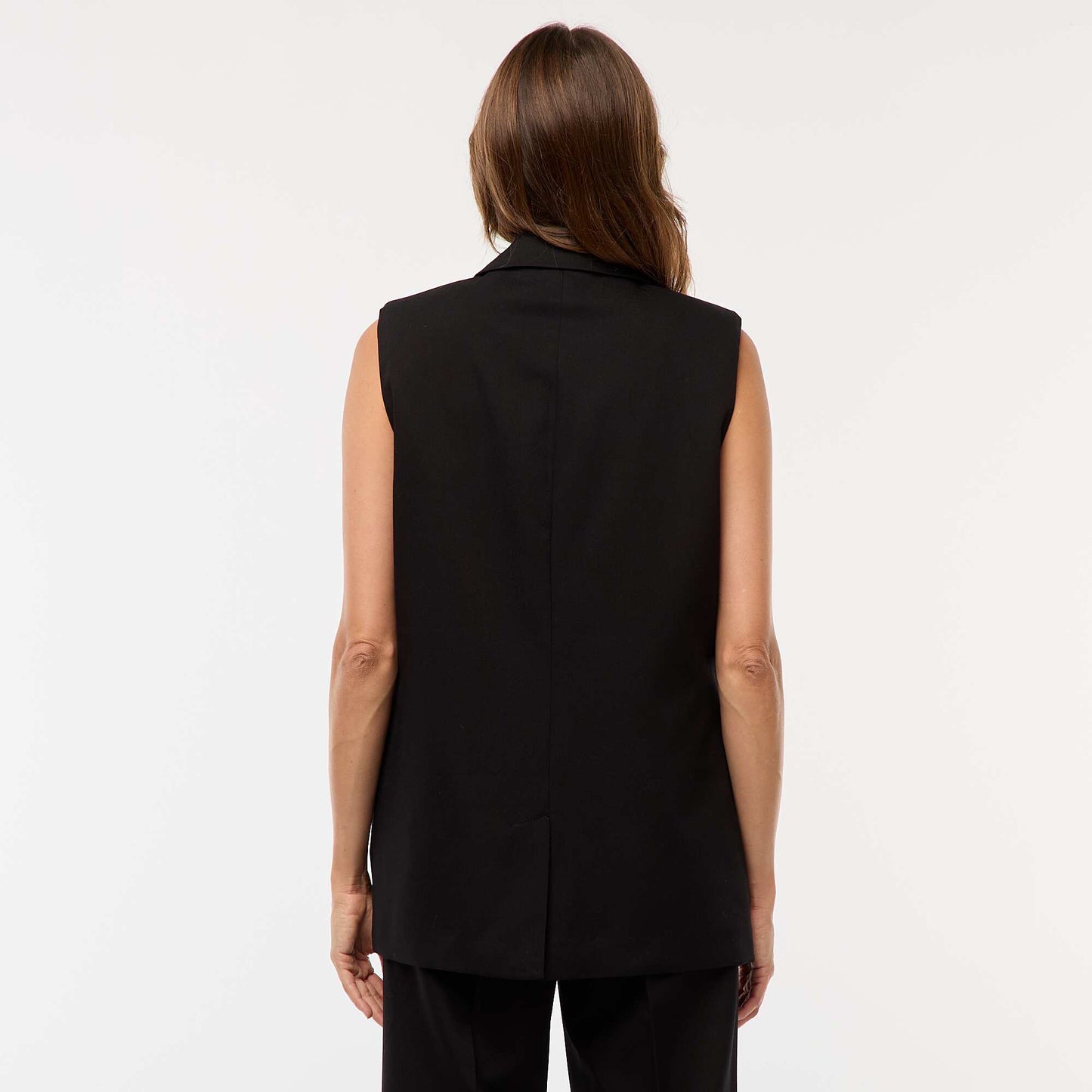 Sleeveless Suit Vest BLACK