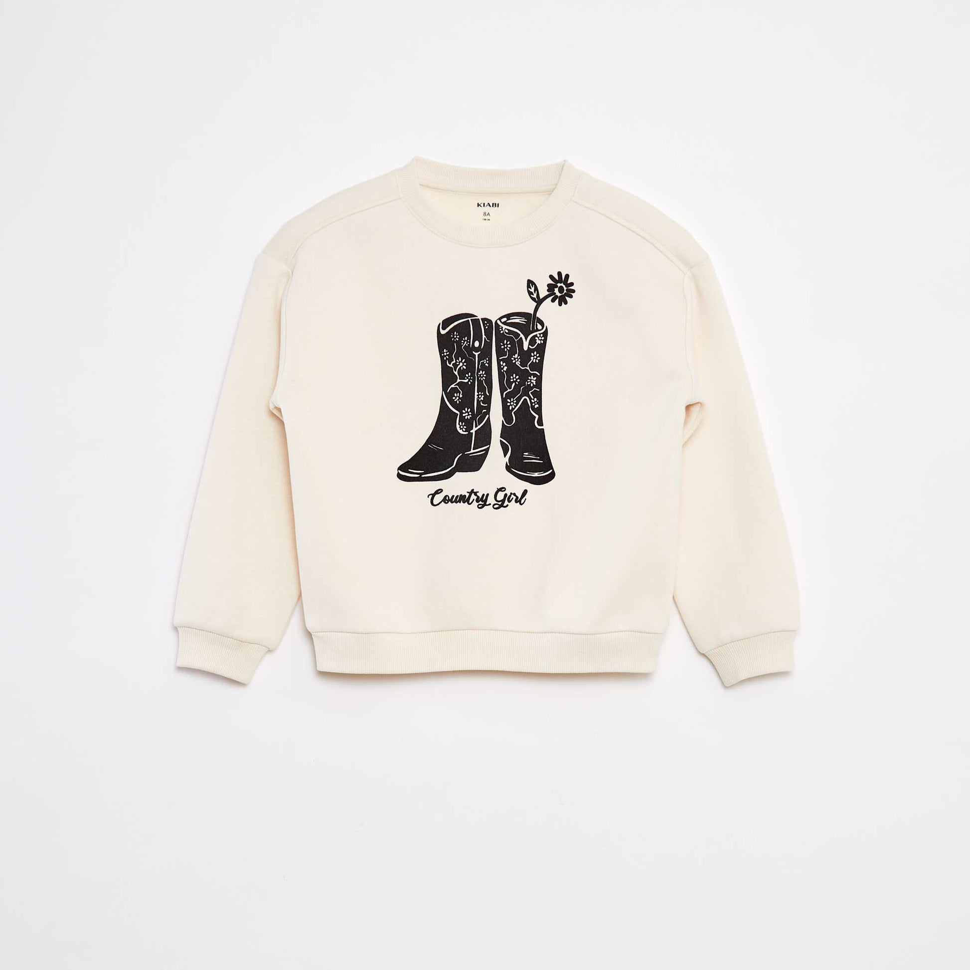 Sweatshirt with embroidery and fringing on the sleeves WHITE
