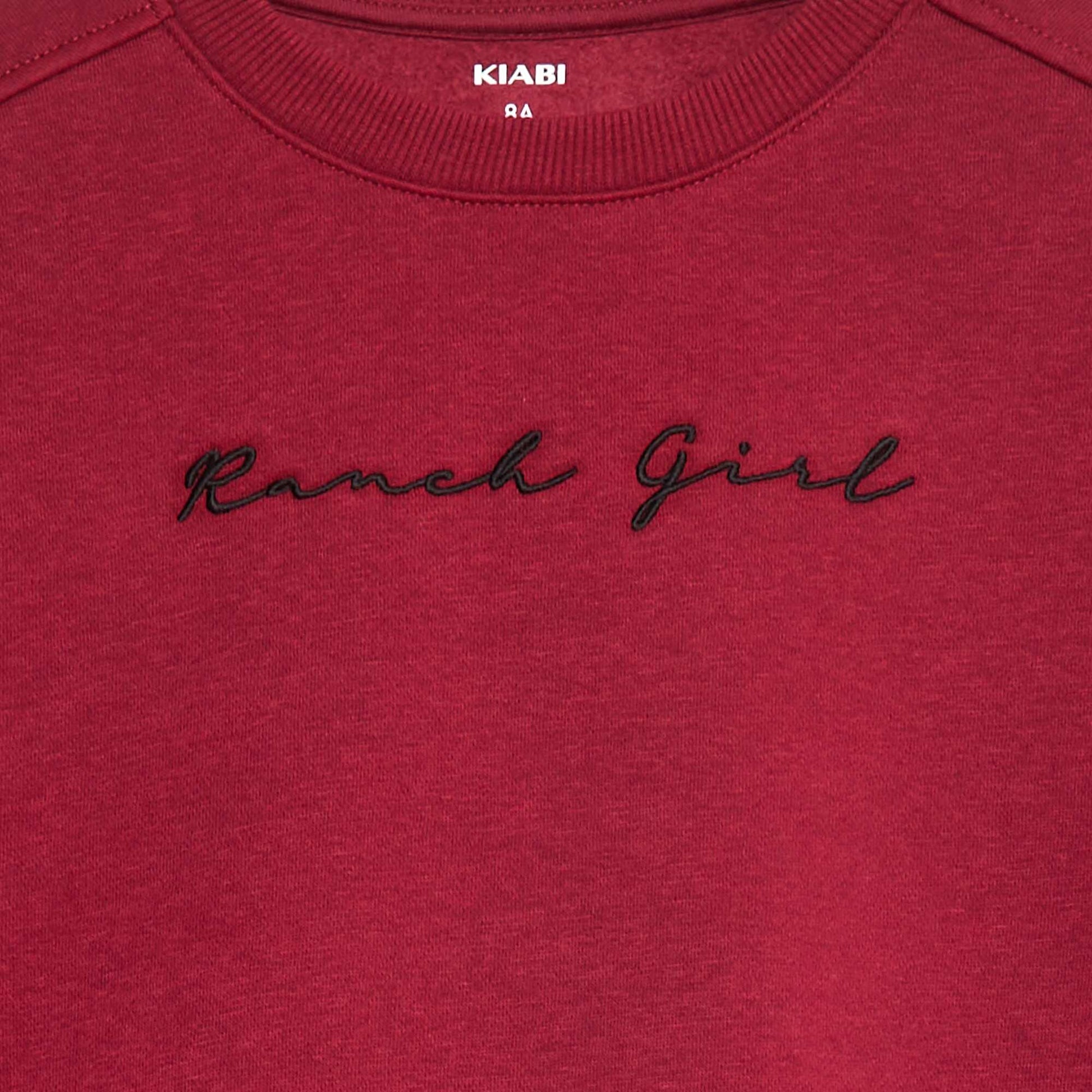 Sweatshirt with embroidery and fringing on the sleeves RED