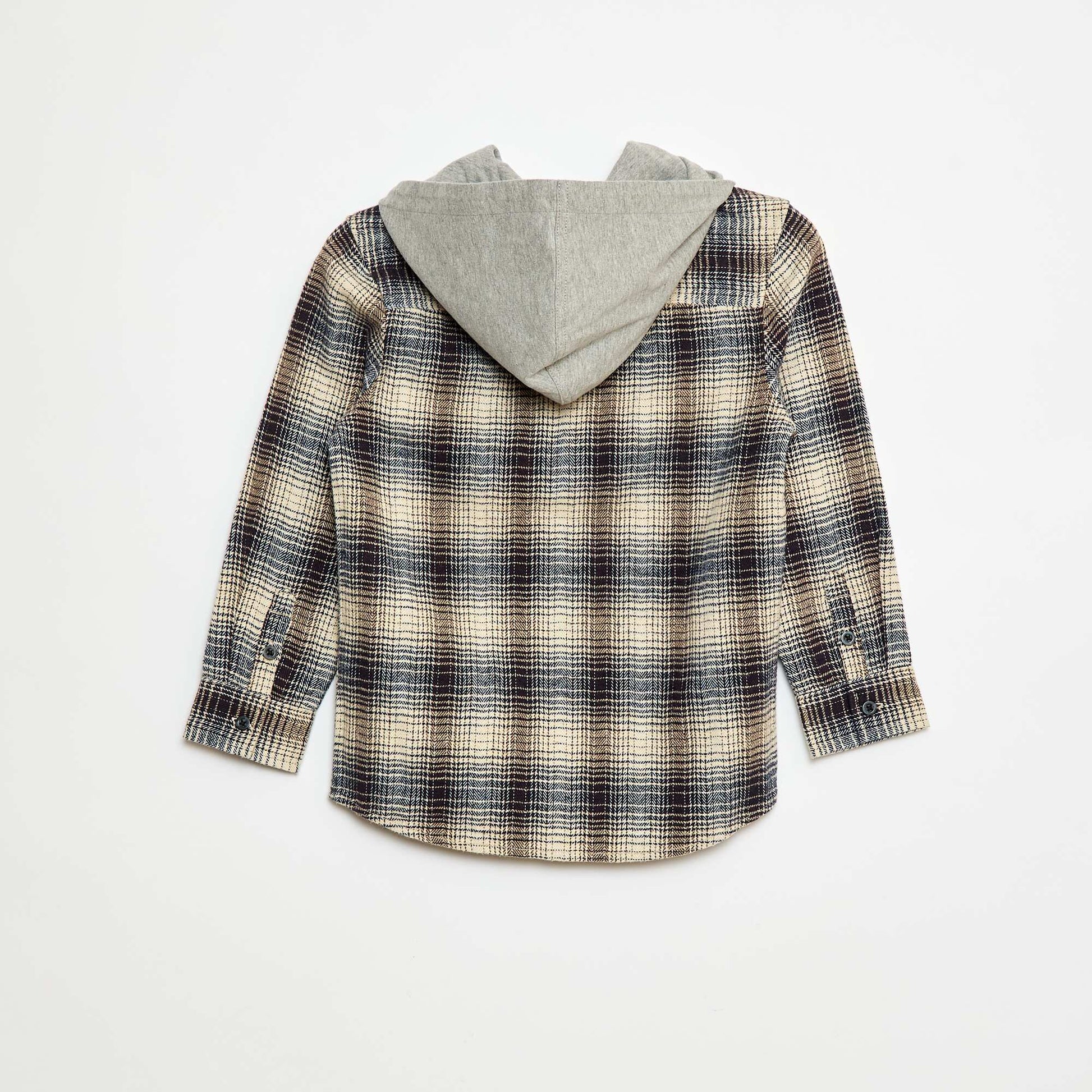 Hooded Checkered Shirt GREY