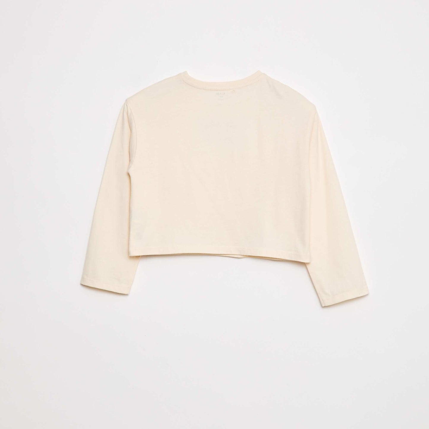 Long-sleeved embroidered T-shirt BEIGE