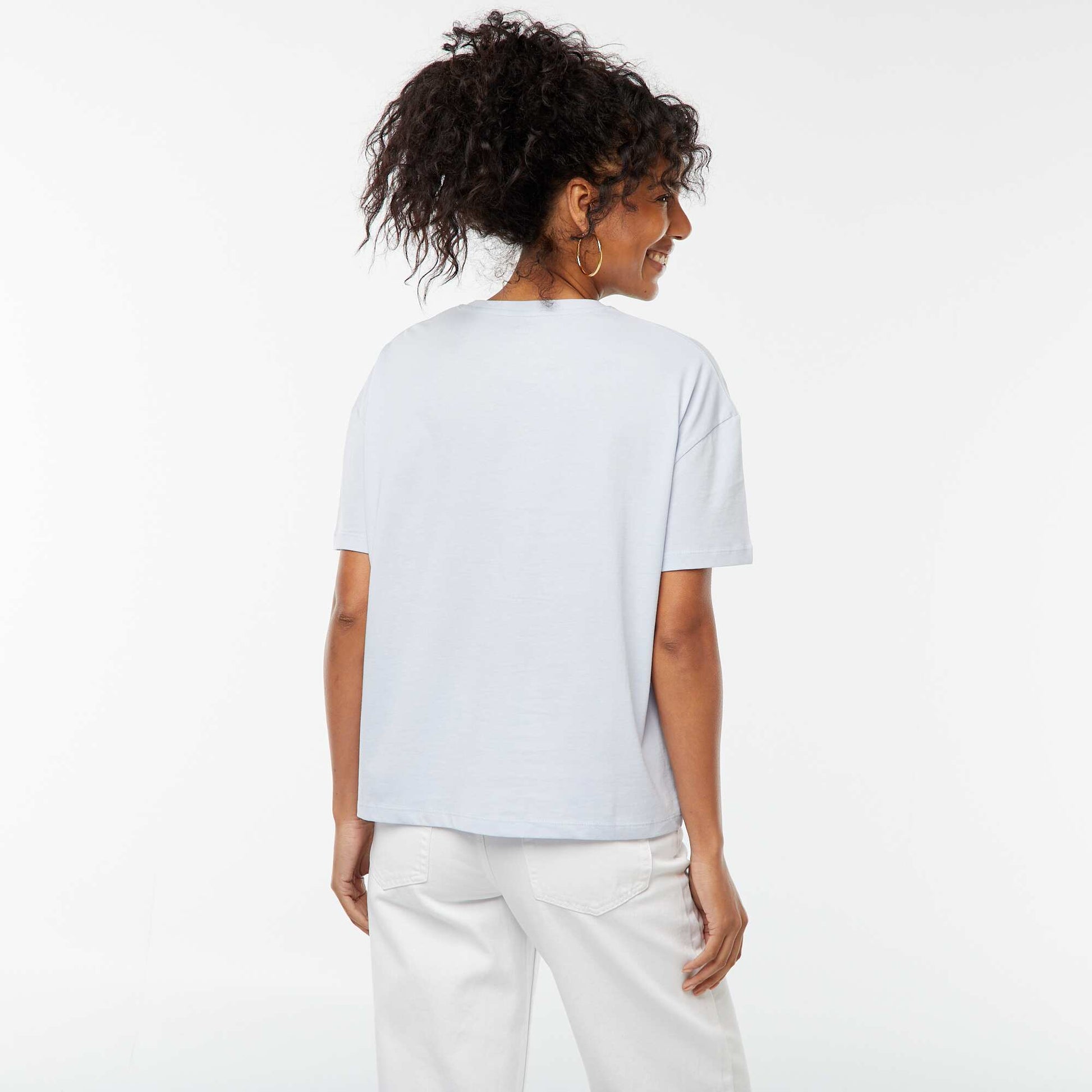 Marseille print short-sleeved T-shirt BLUE