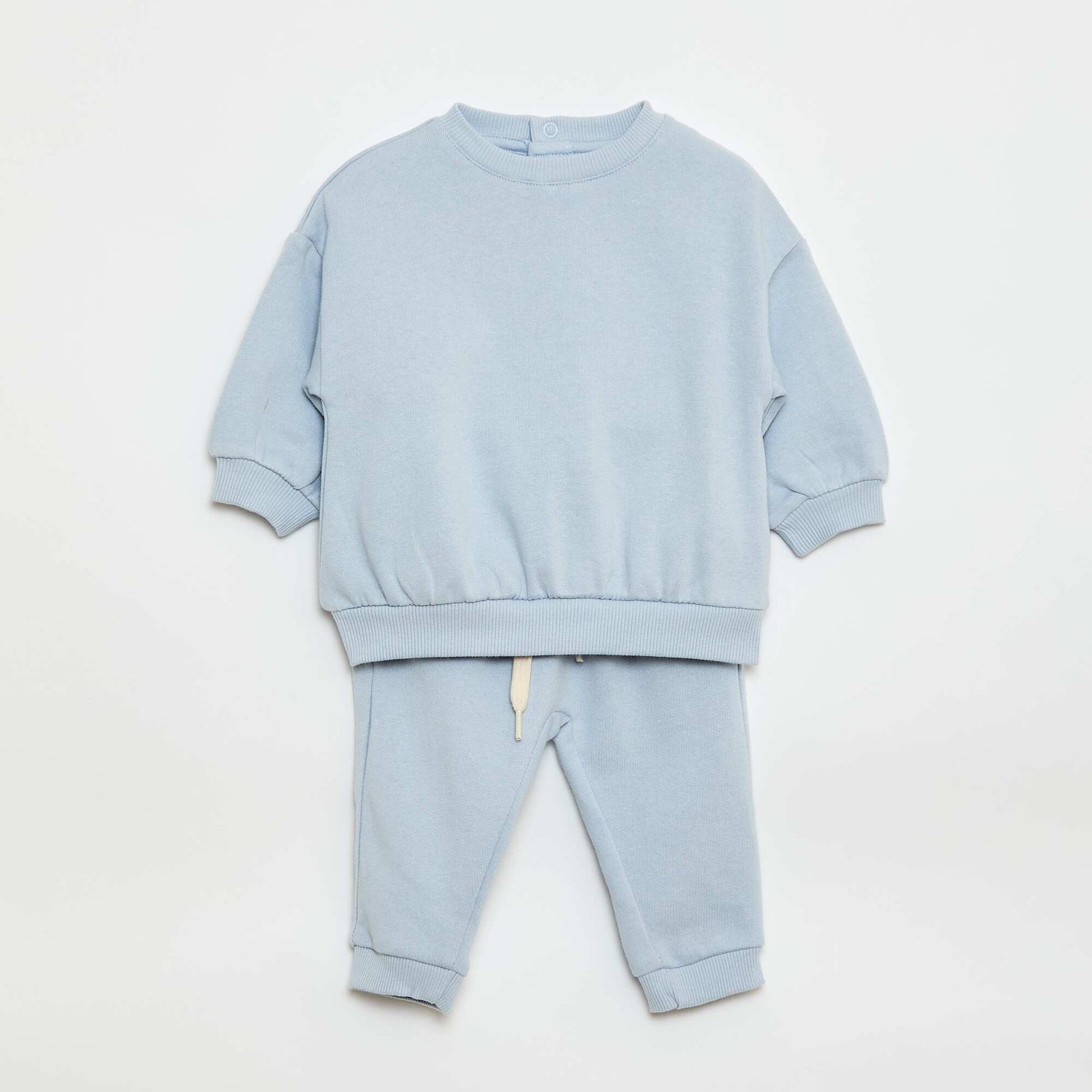 Sweatshirt fabric sweater + trousers set - 2-piece set BLUE