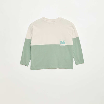 Colorblock Long-Sleeve Jersey T-Shirt GREEN