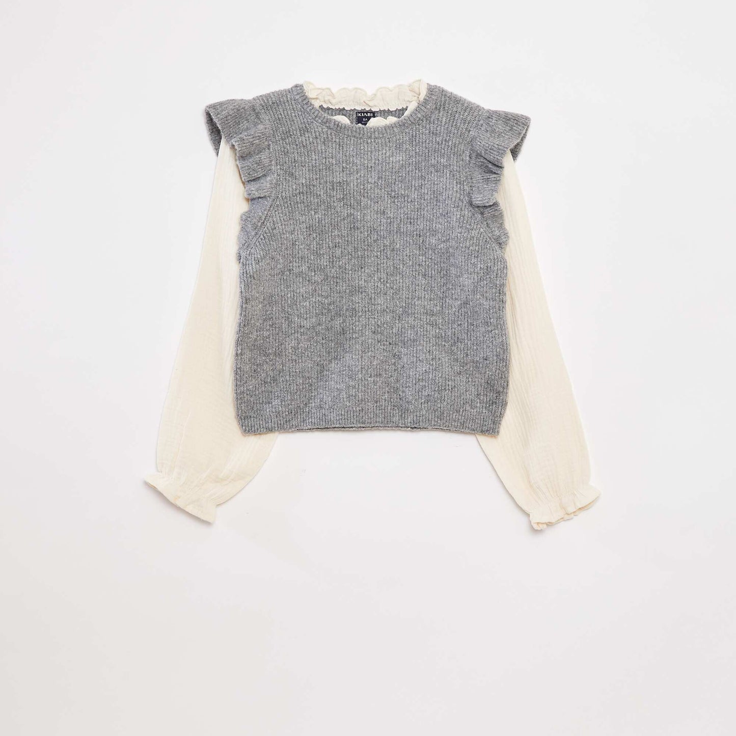 2-in-1 sweater with blouse GREY